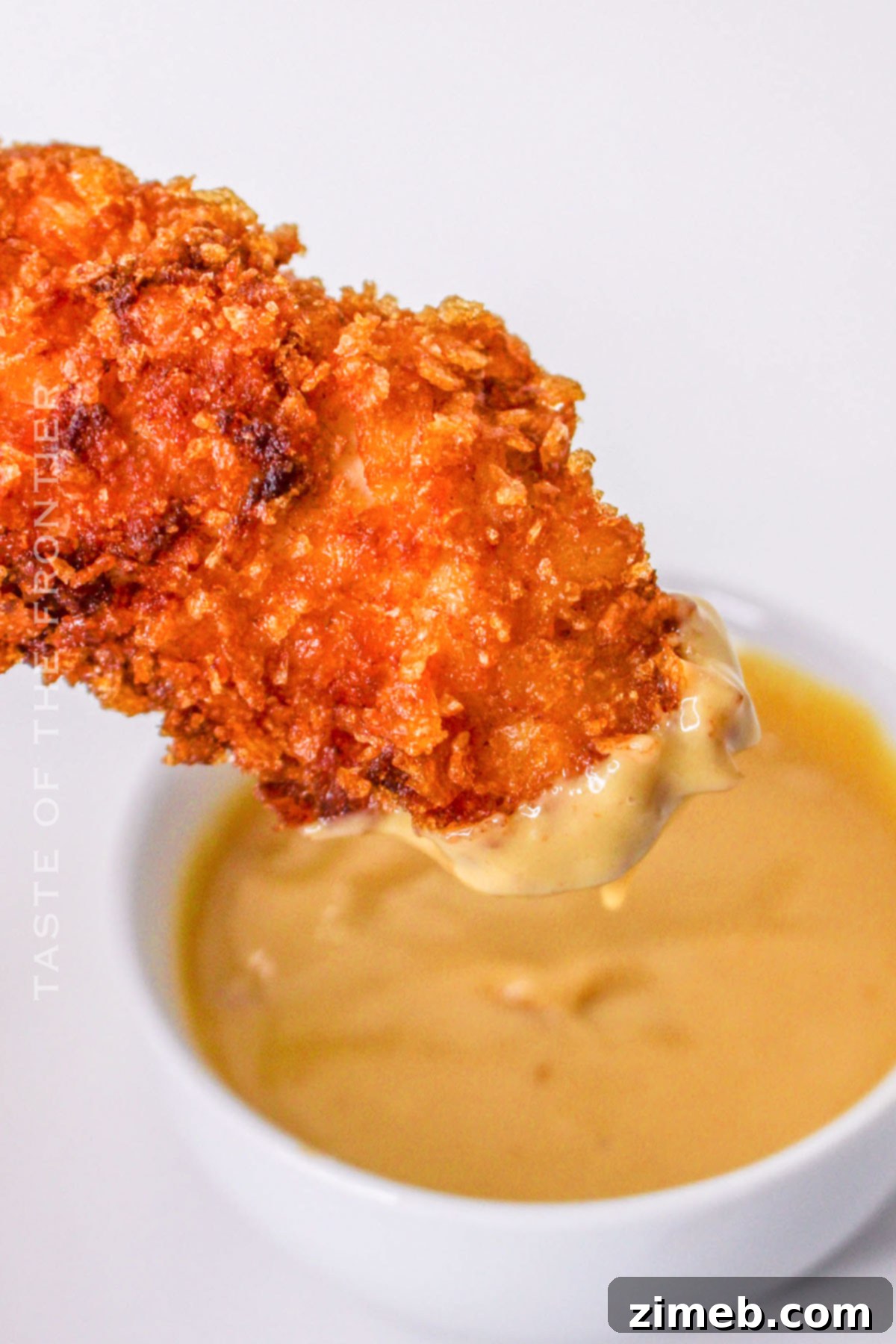 Crispy Cornflake Chicken Fry 3 honey mustard dipping sauce