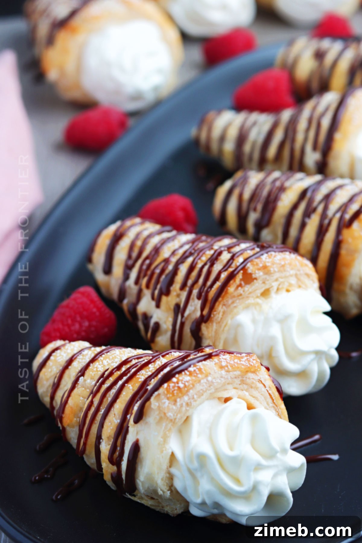 Cream Horns with various toppings