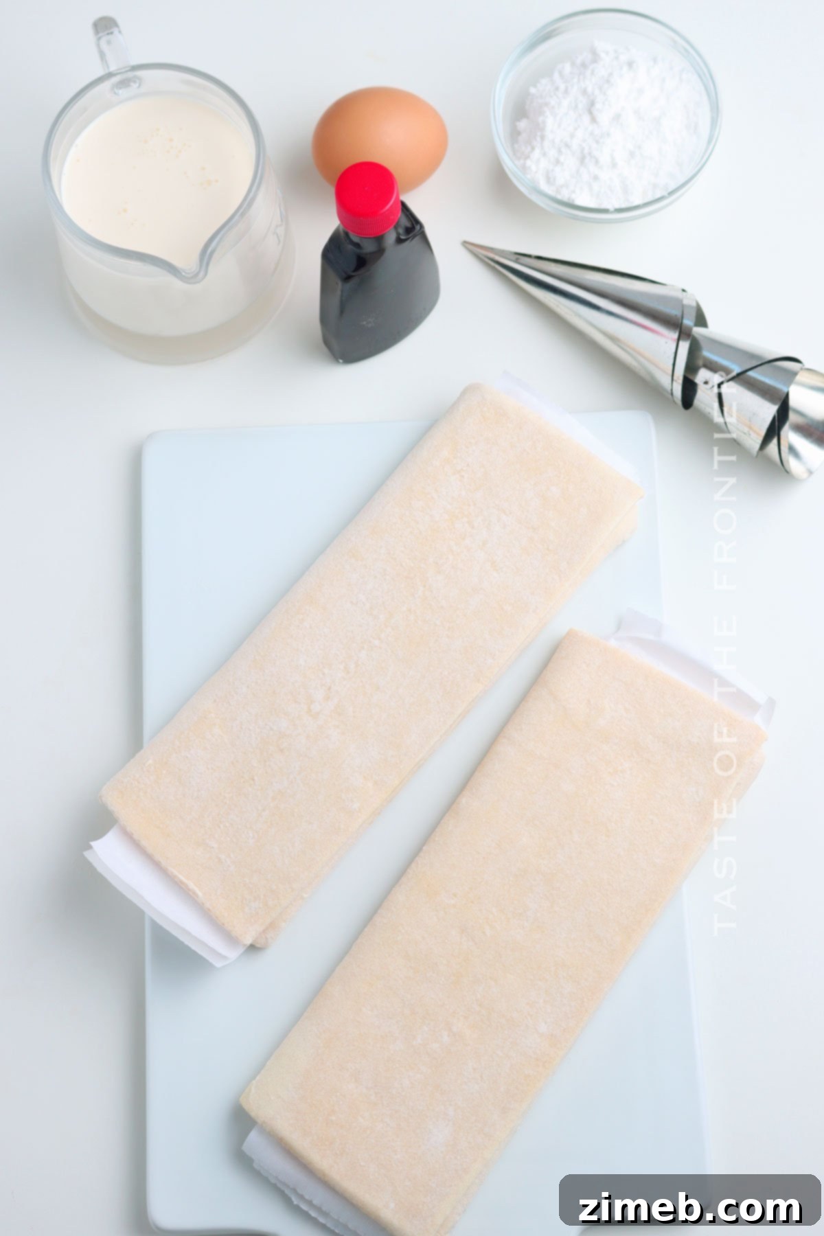 Cream Horn Ingredients laid out