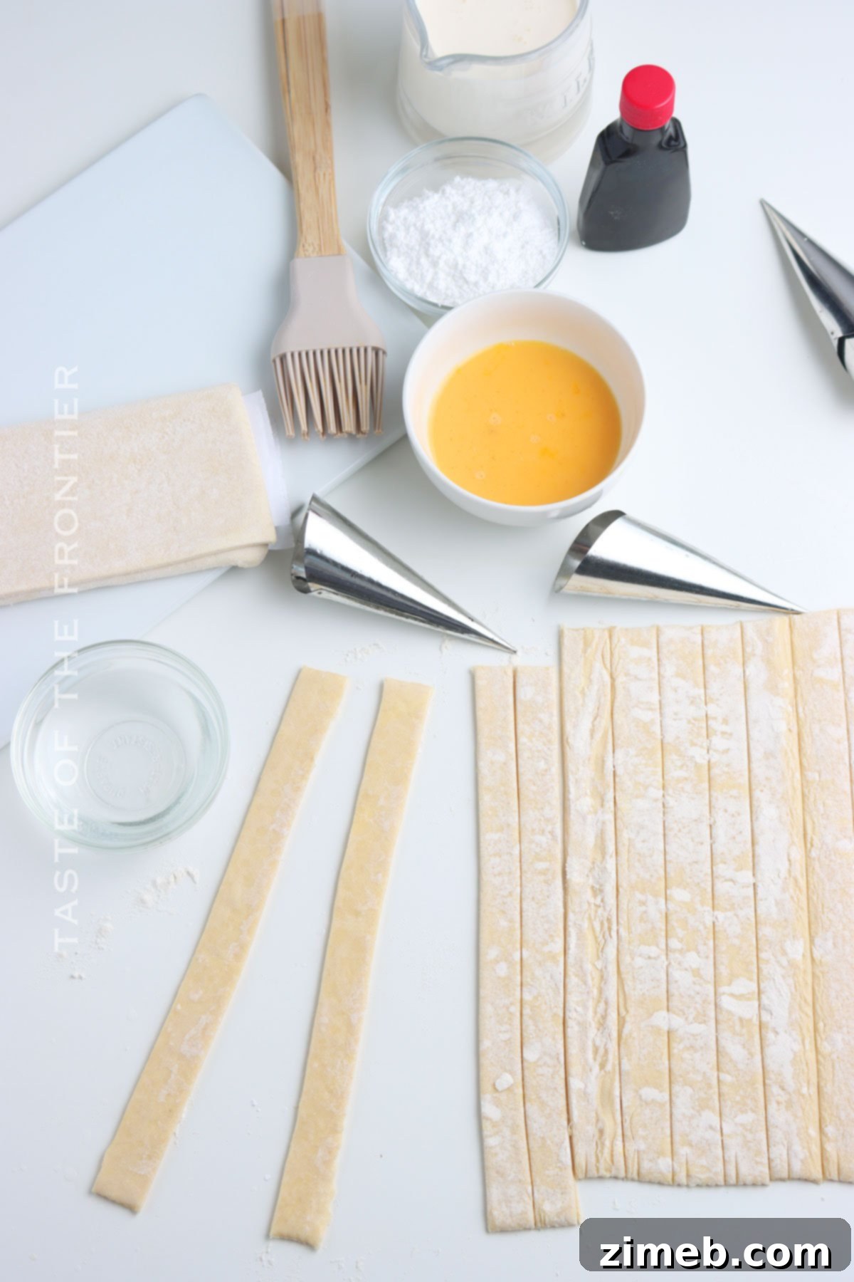 How to make the pastry strips for Cream Horns