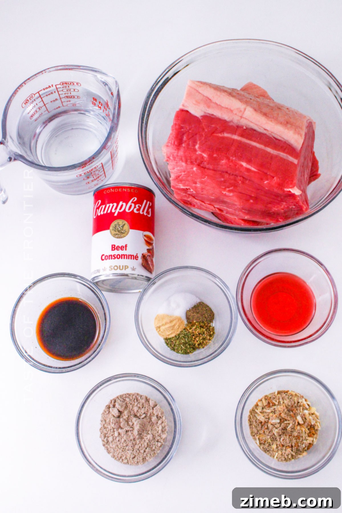 Crockpot French Dip Sandwich ingredients