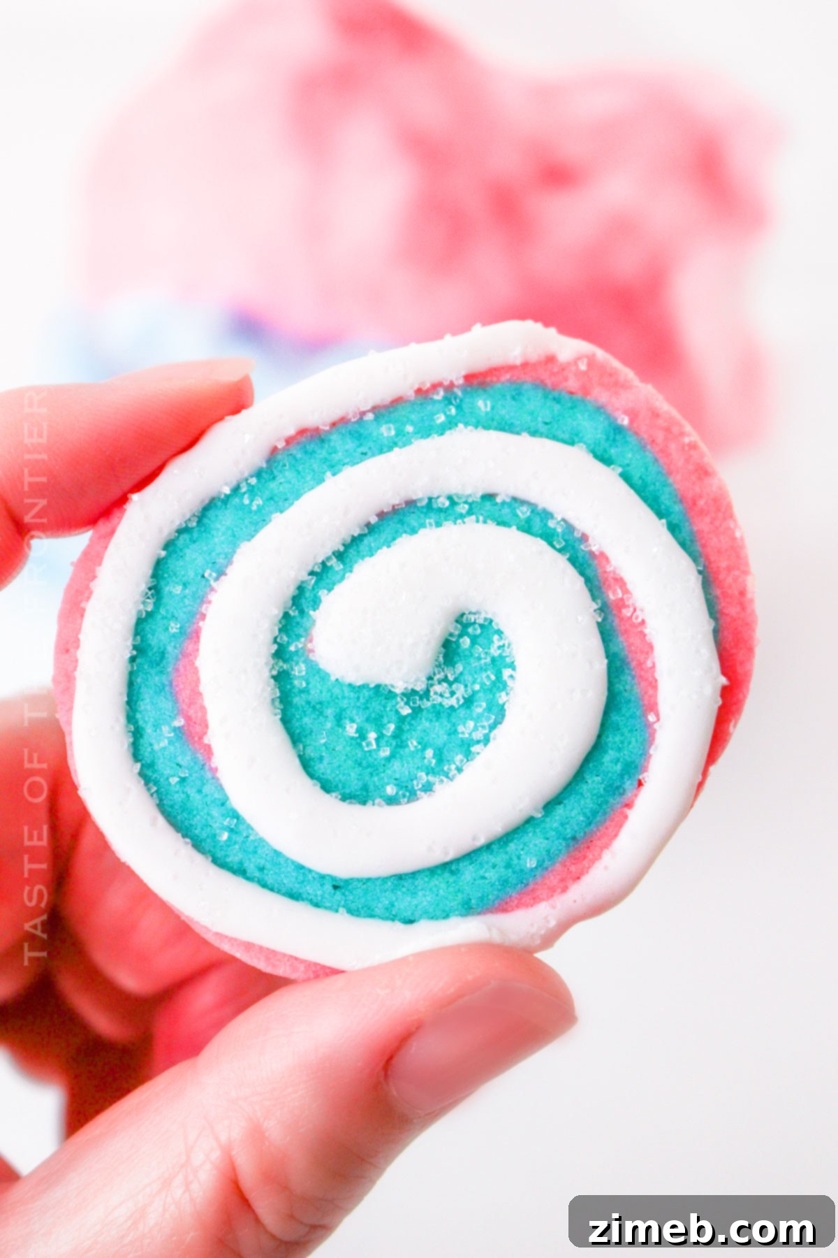 Vibrant Pink and Blue Swirled Cotton Candy Cookies