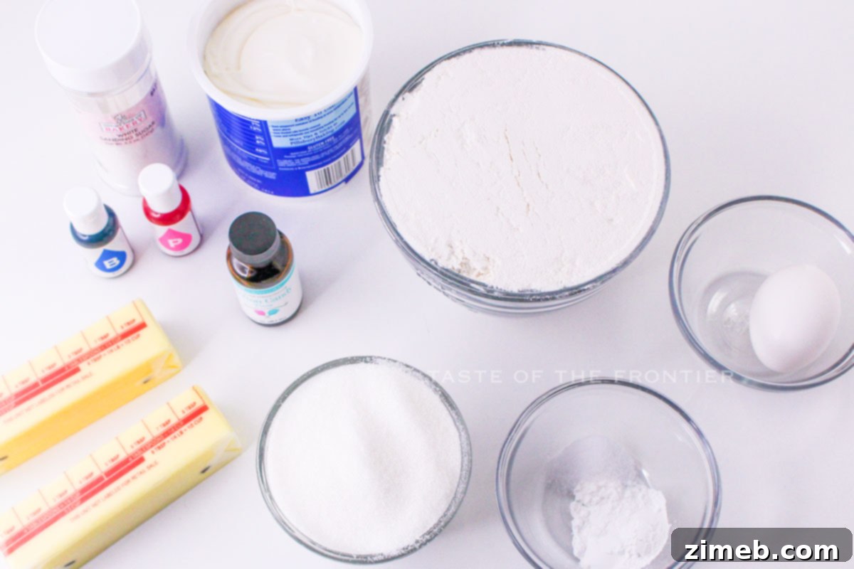 Ingredients for Cotton Candy Cookies