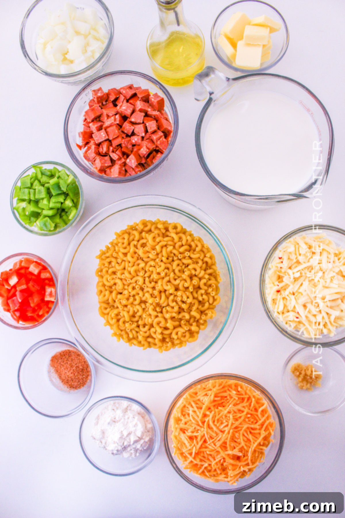 Spicy Mac and Cheese - Cajun Mac and Cheese ingredients