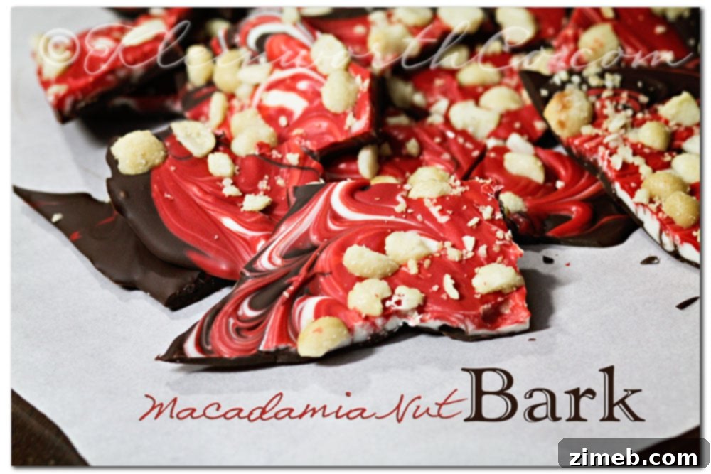 Delicious Macadamia Nut Bark, an easy no-bake holiday recipe