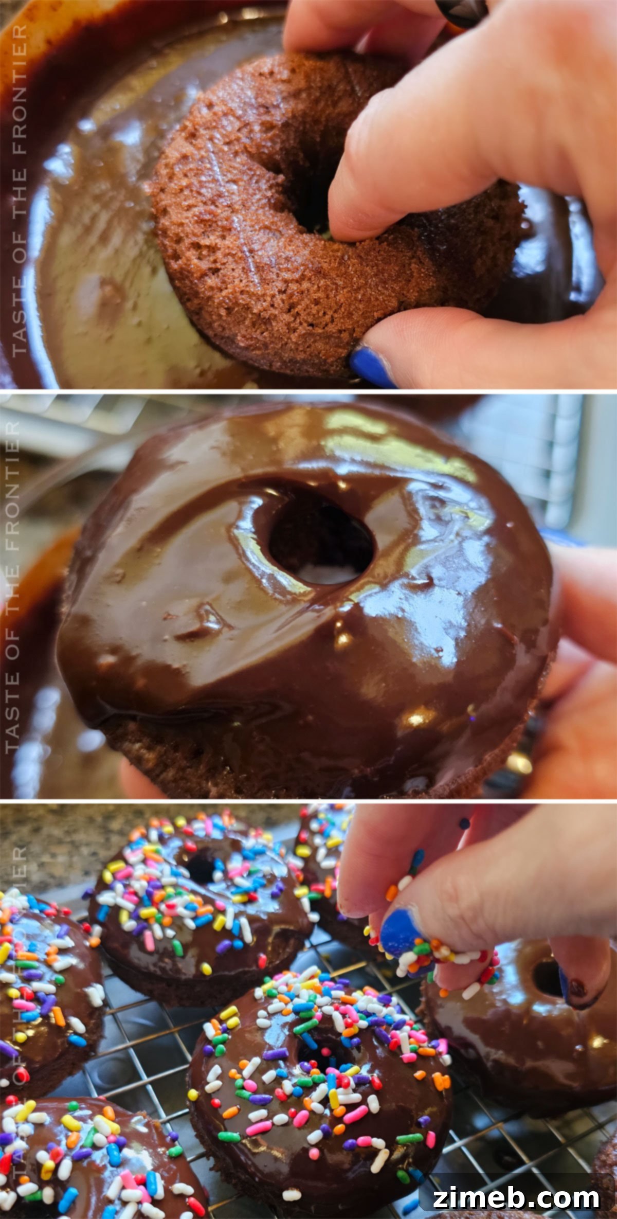 Bronuts 8 How to decorate Bronuts with chocolate ganache and sprinkles