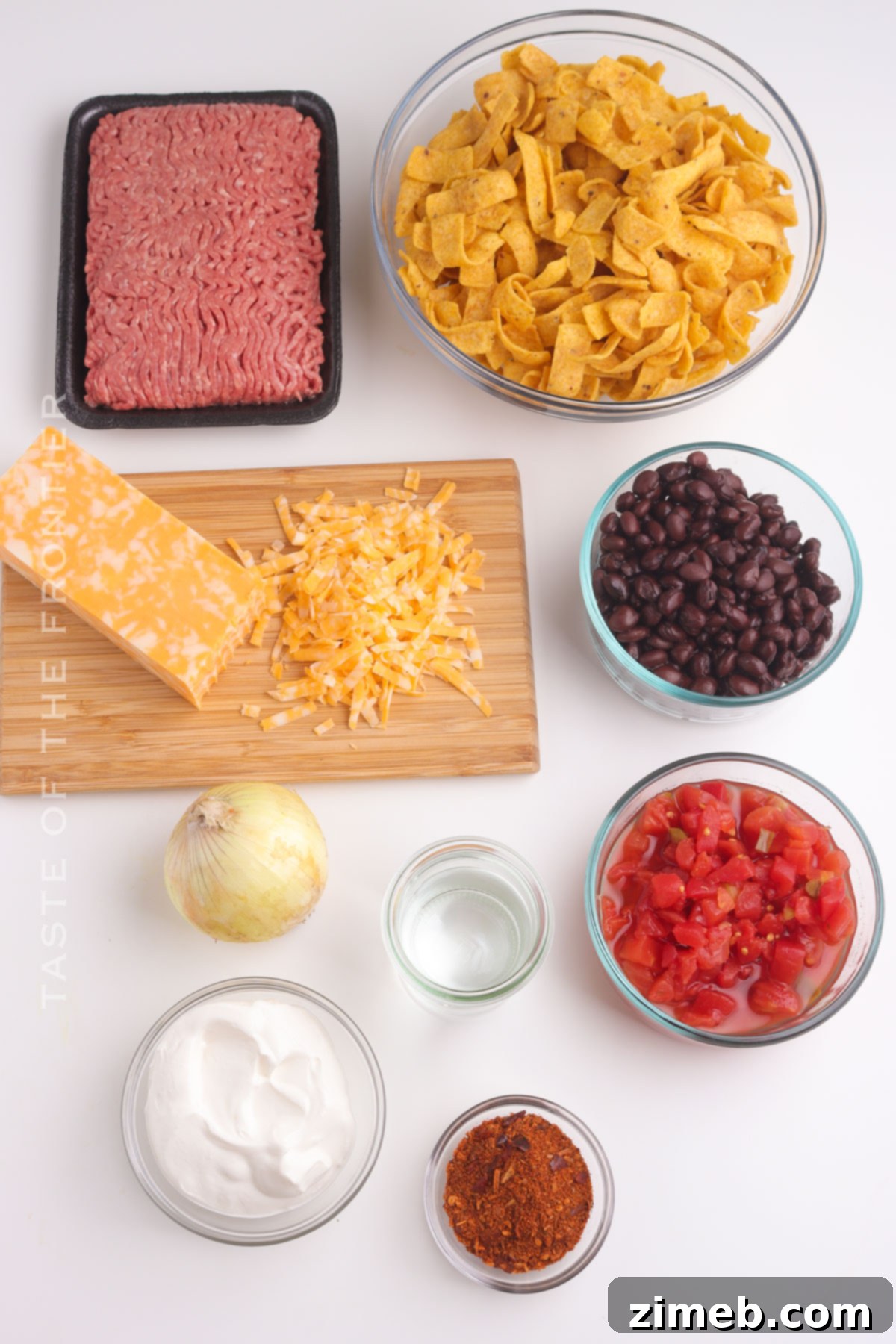Walking Taco Casserole ingredients