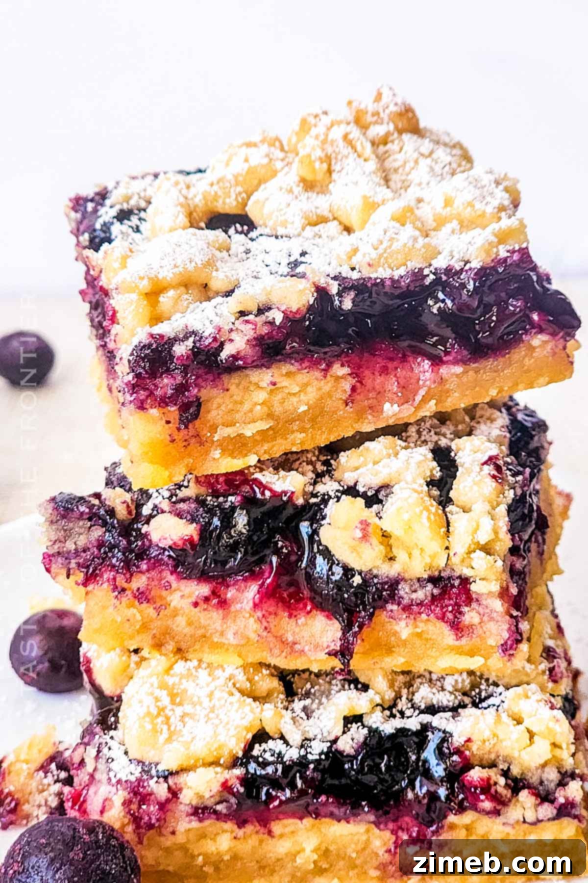 Sunshine Lemon Blueberry Bars 8 stack of shortbread dessert bars