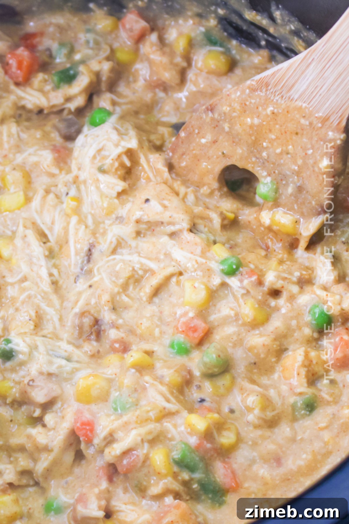 Creamy Slow Cooker Chicken Pasta 6 Step-by-step image showing how to make Slow Cooker Chicken Pasta, AKA Crockpot Chicken Noodle Casserole