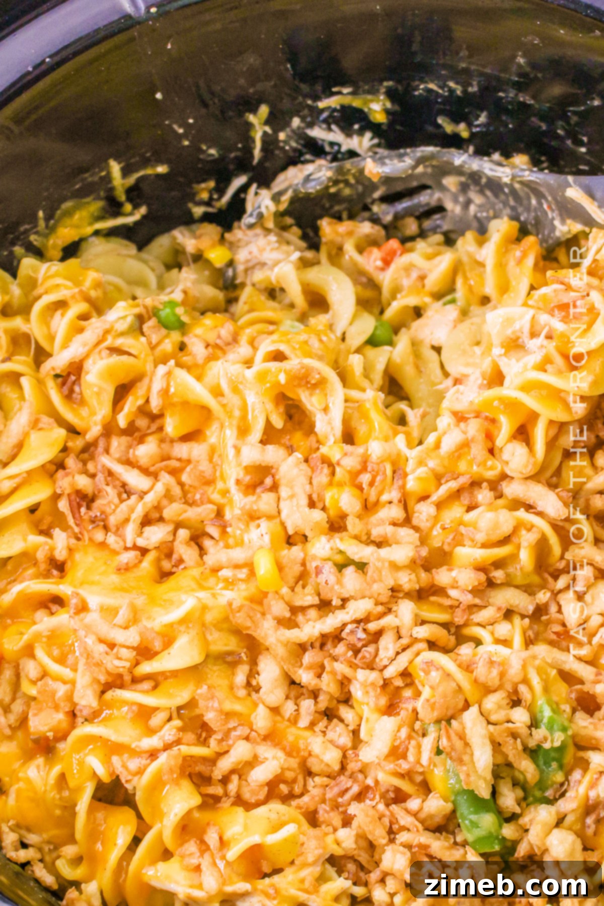 Creamy Slow Cooker Chicken Pasta 7 Easy slow cooker chicken pasta dinner served in a bowl