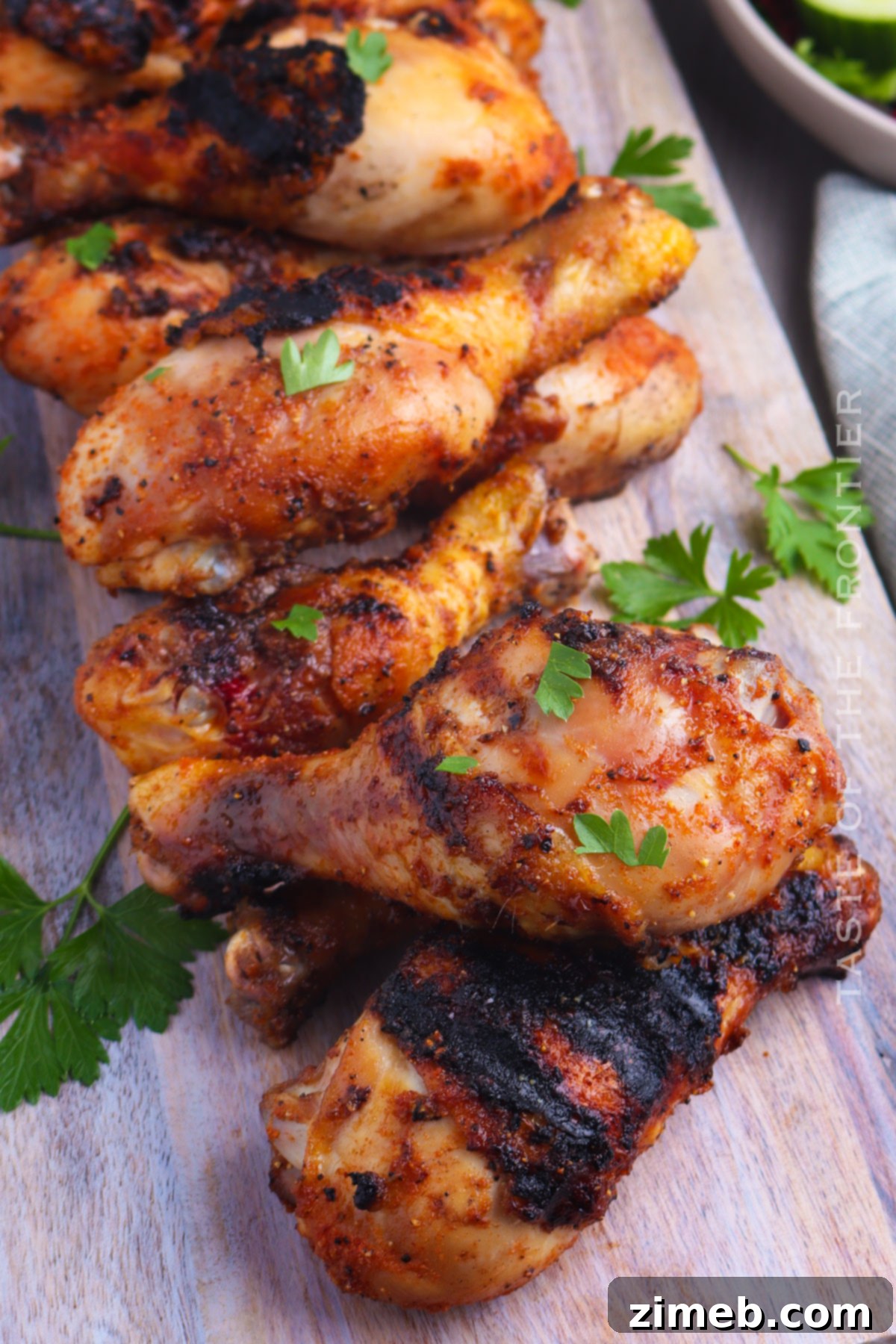 Grilled Chicken Drumsticks Recipe close up