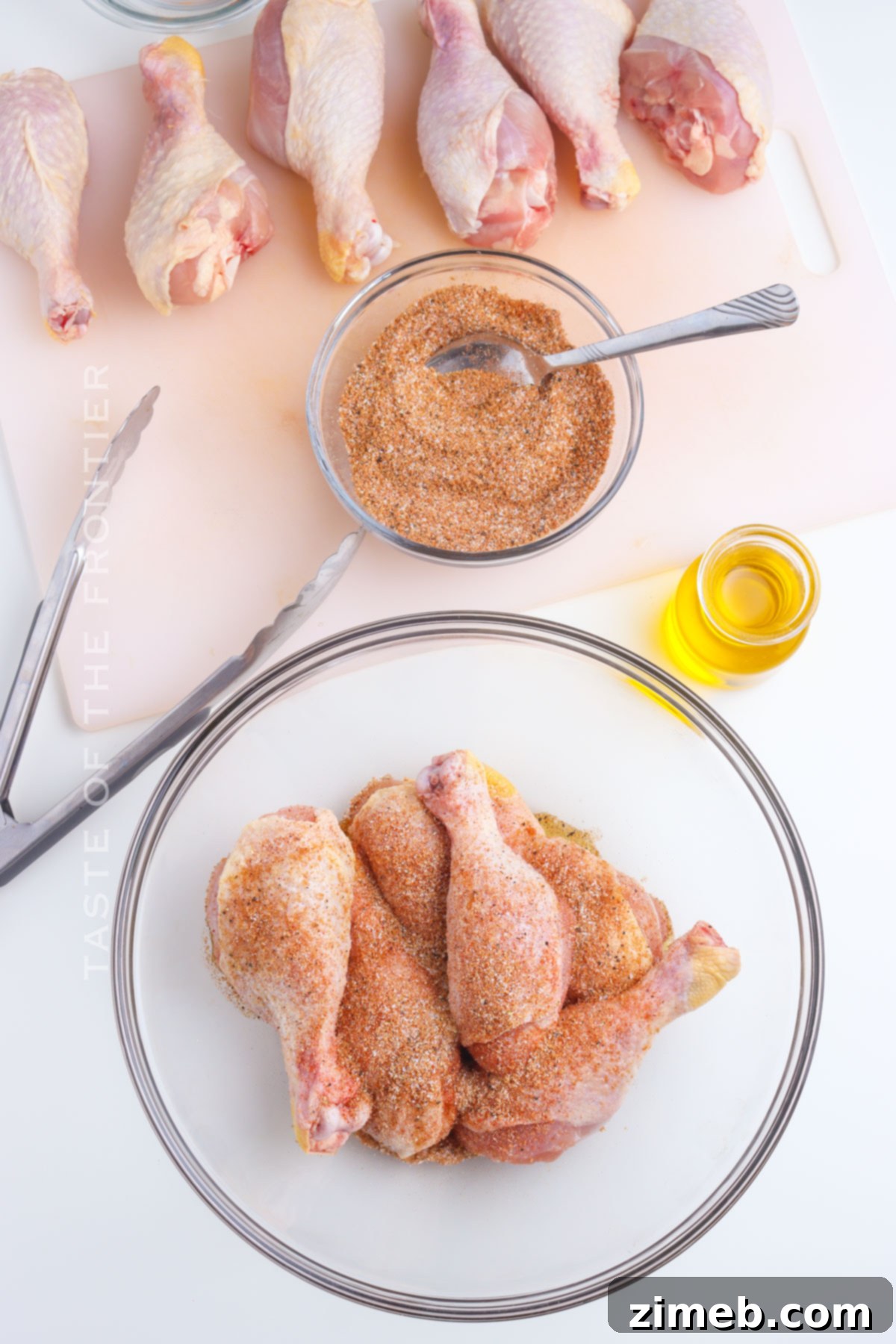 Seasoned chicken ready for the grill