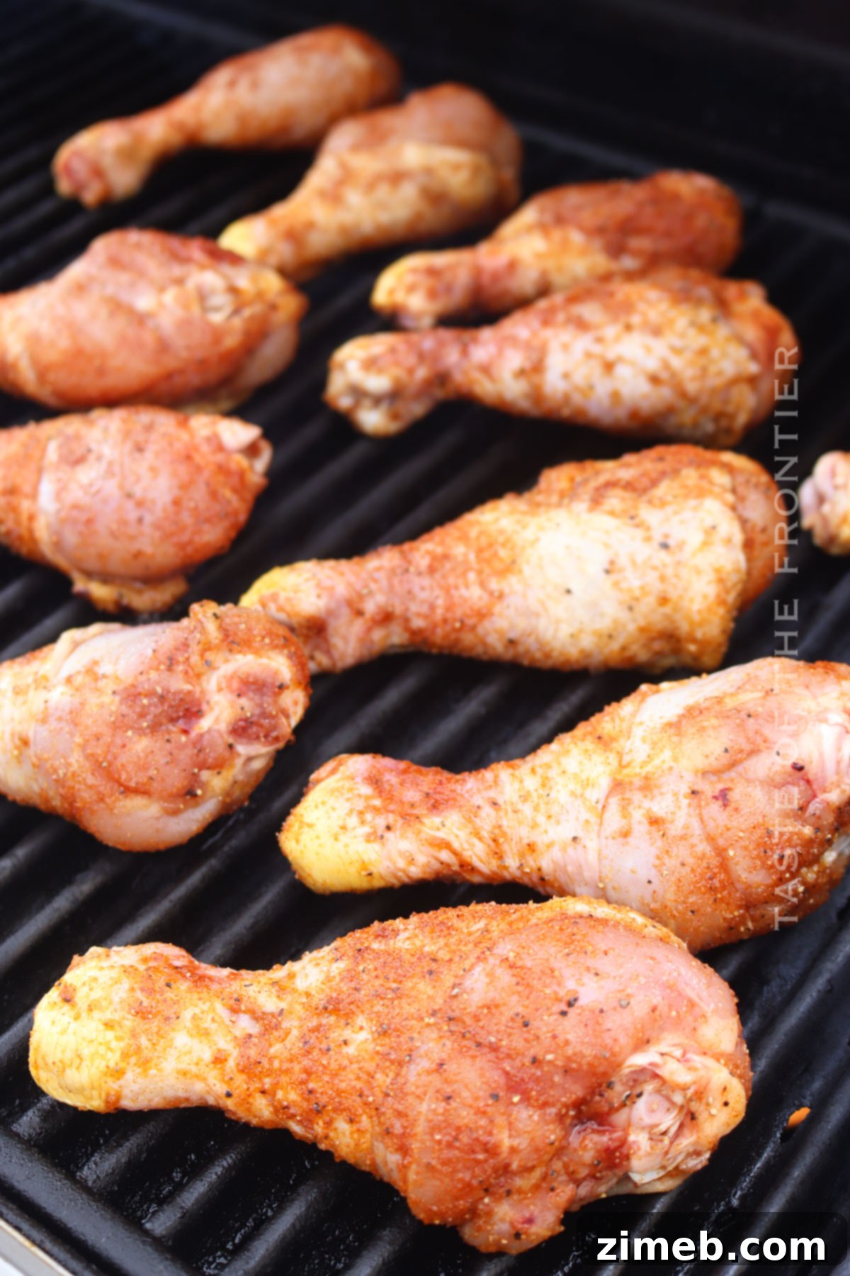 Chicken Drumsticks grilling on the barbecue