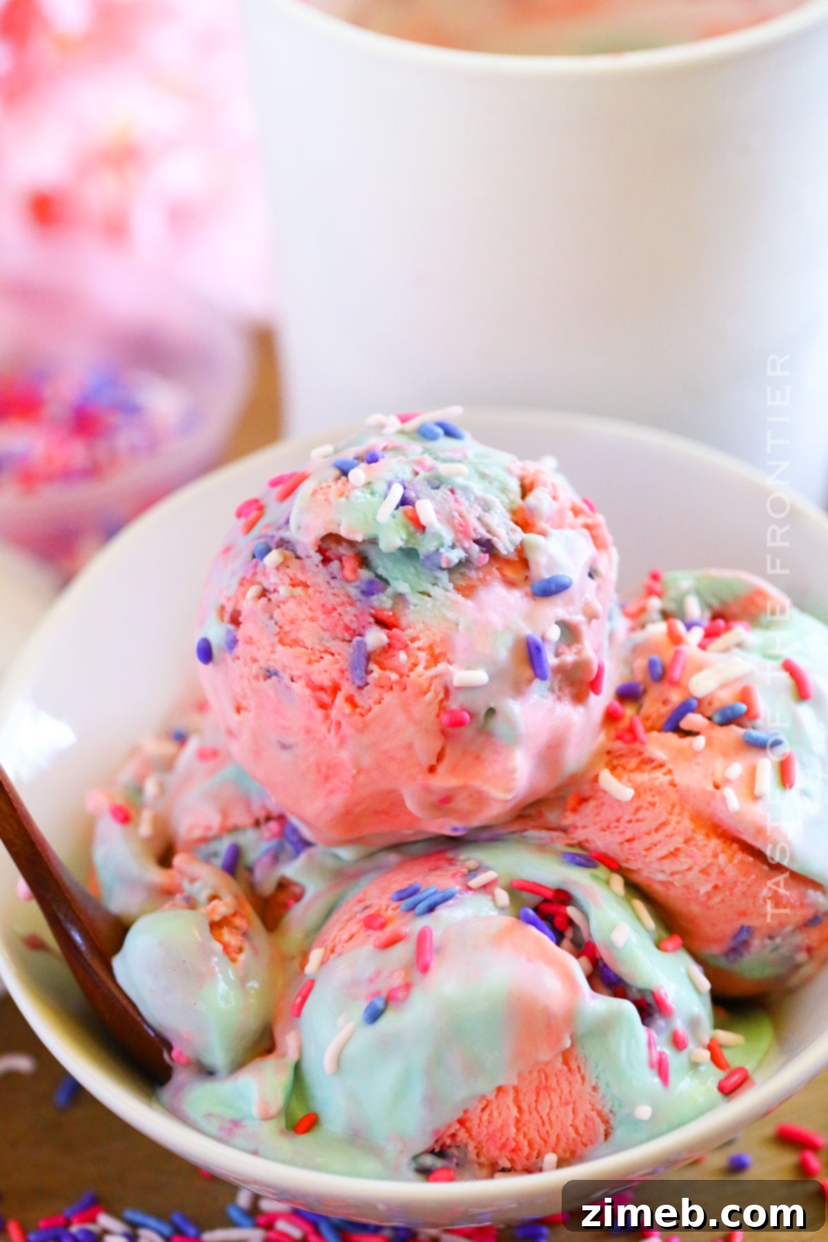 no churn Cotton Candy Ice Cream