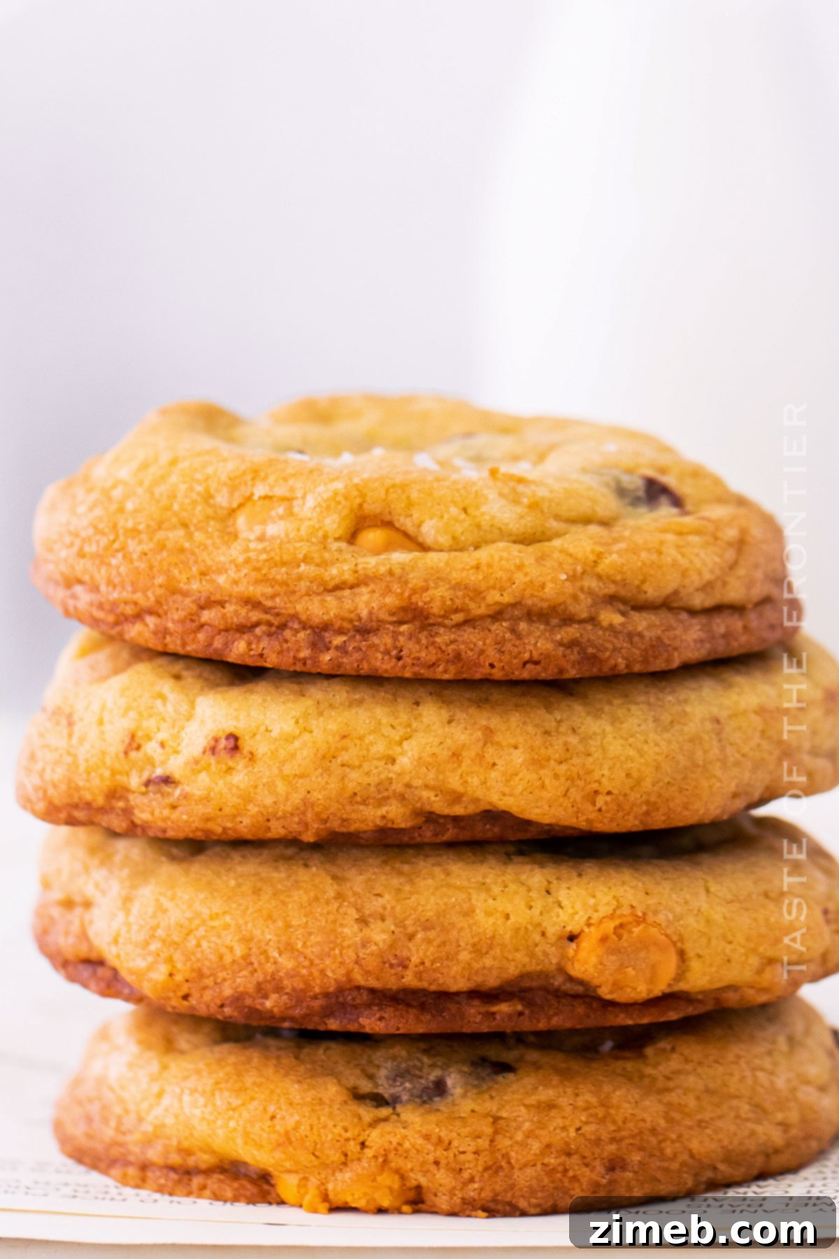 Golden Butterscotch Chocolate Chip Delights 9 stack of fall butterscotch cookies