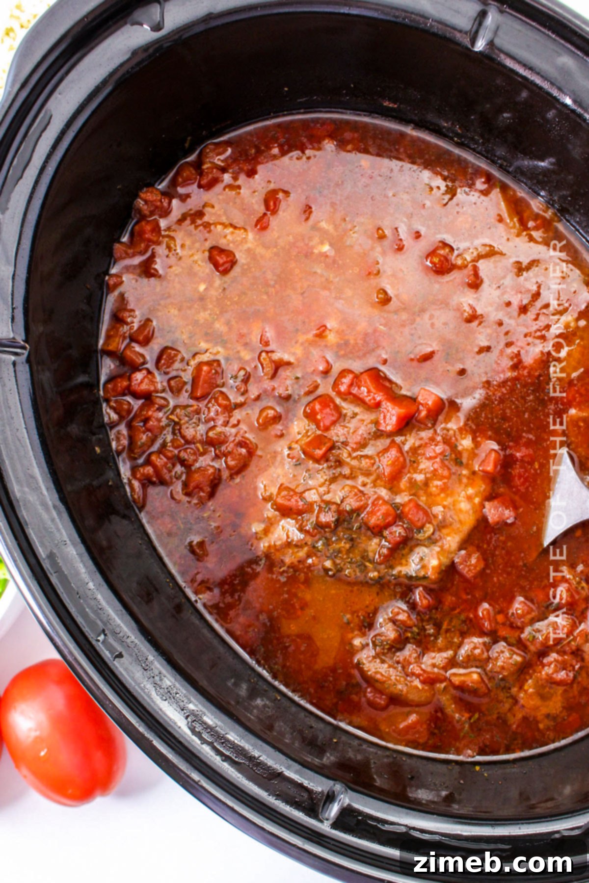 Comforting Slow Cooker Cubed Steak 6 Assembling Slow Cooker Cubed Steak layers