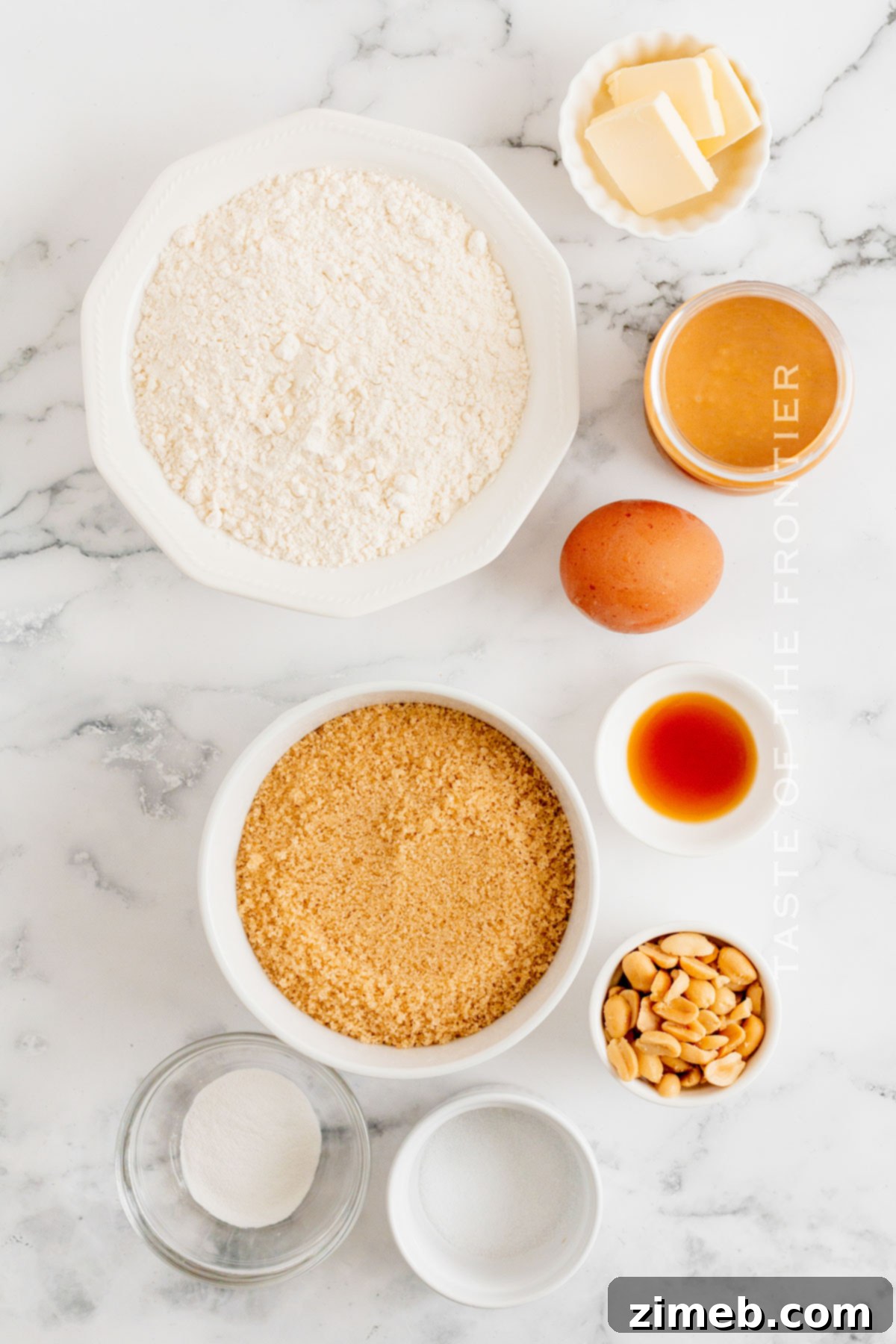 Ingredients for Easy Peanut Butter Blondies