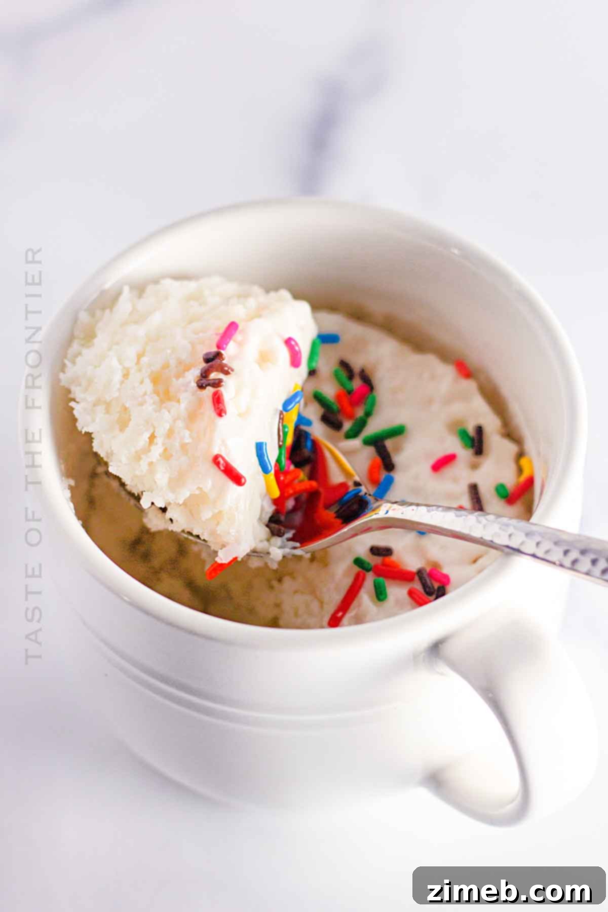 Easy Cake Mix Mug Treats 3 Vanilla Cake Mix Mug Cake with colorful sprinkles
