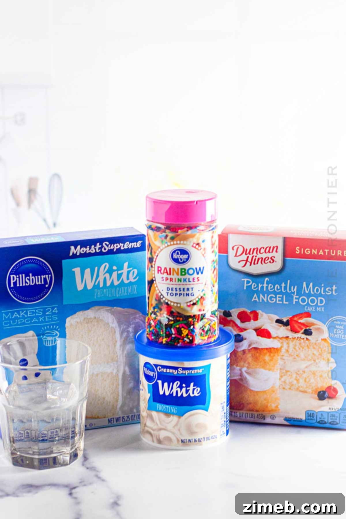 Easy Cake Mix Mug Treats 4 Cake Mix Mug Cake ingredients: angel food cake mix and white cake mix