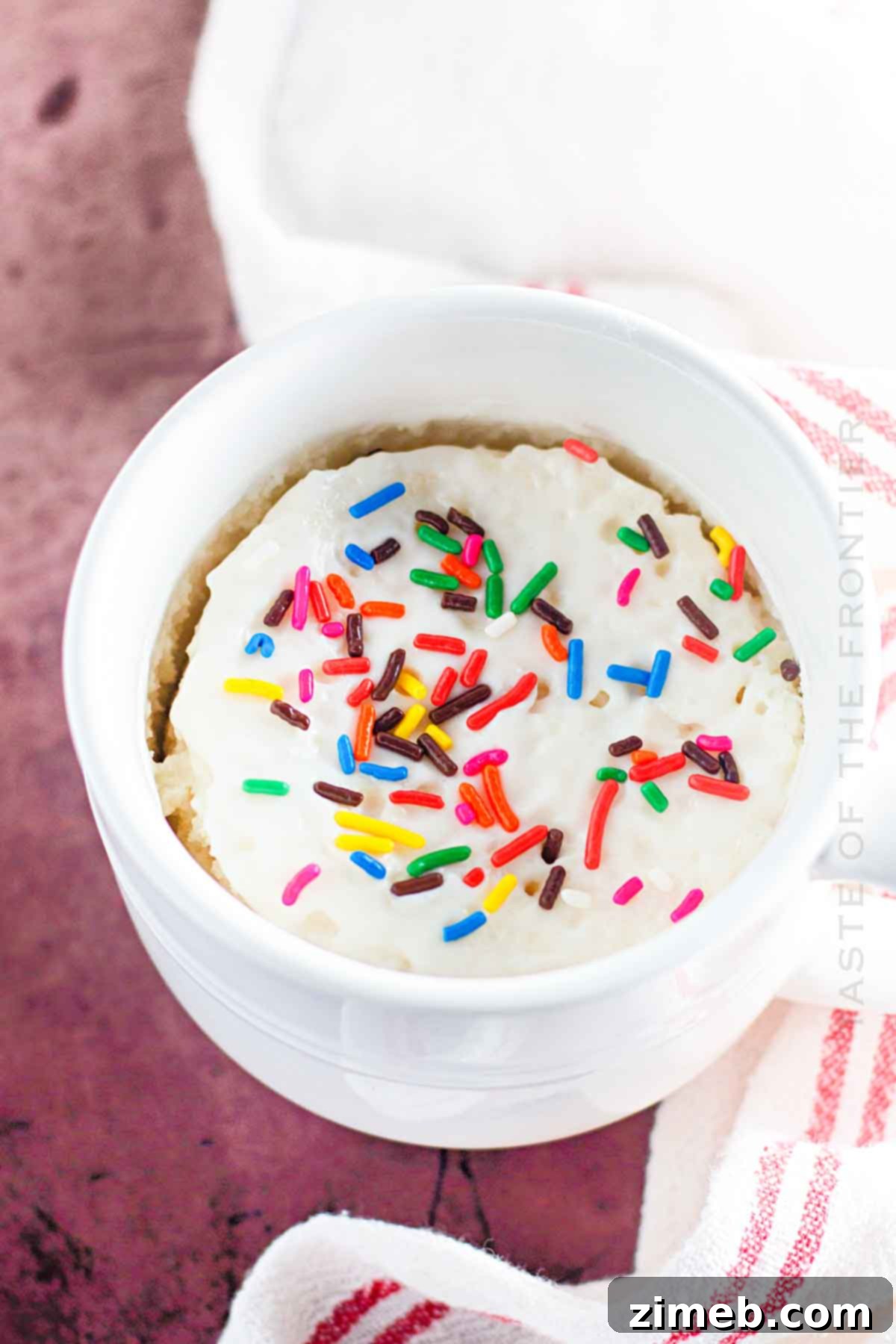 Easy Cake Mix Mug Treats 8 Frosted white microwave mug cake