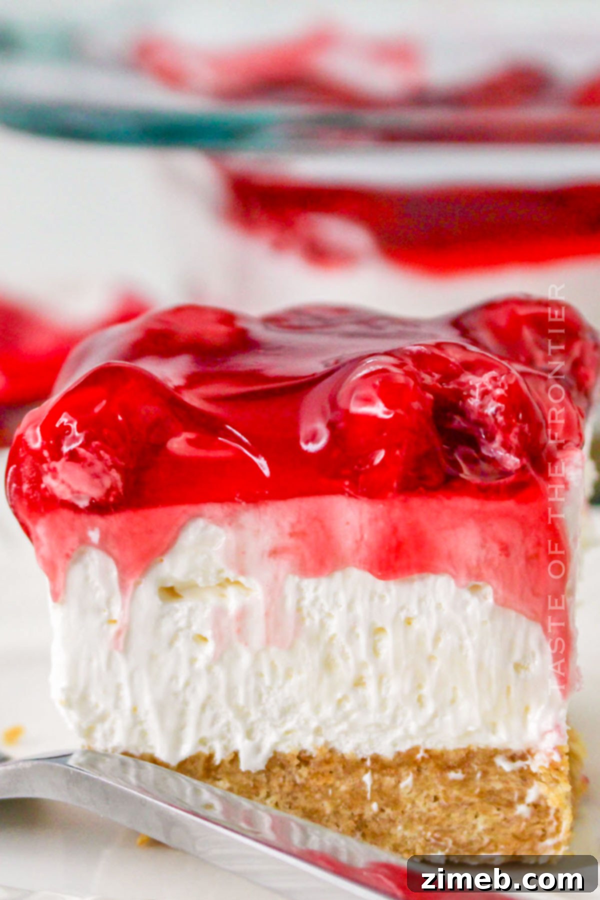 Pure Cherry Indulgence 16 slice of no bake cherry dessert