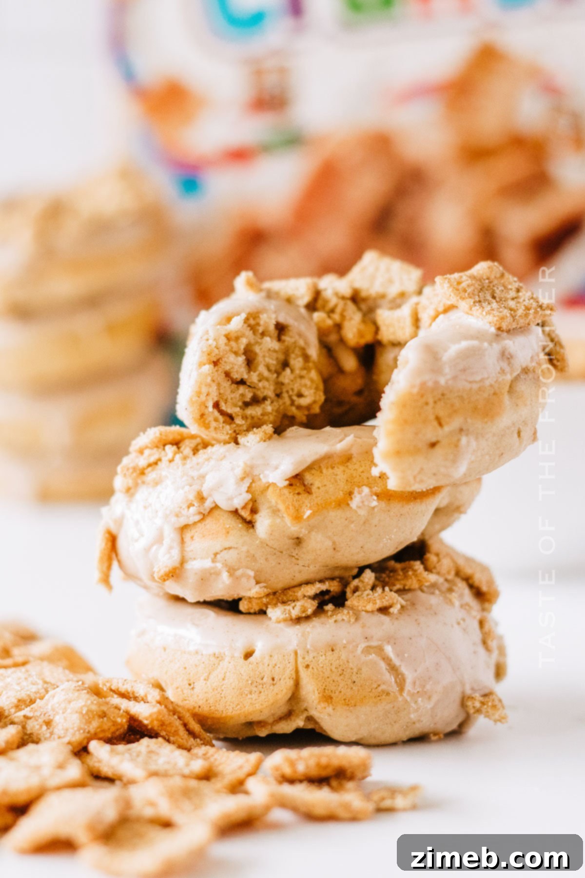 Cinnamon Toast Crunch Craze Doughnuts 3 stack of Cinnamon Doughnuts