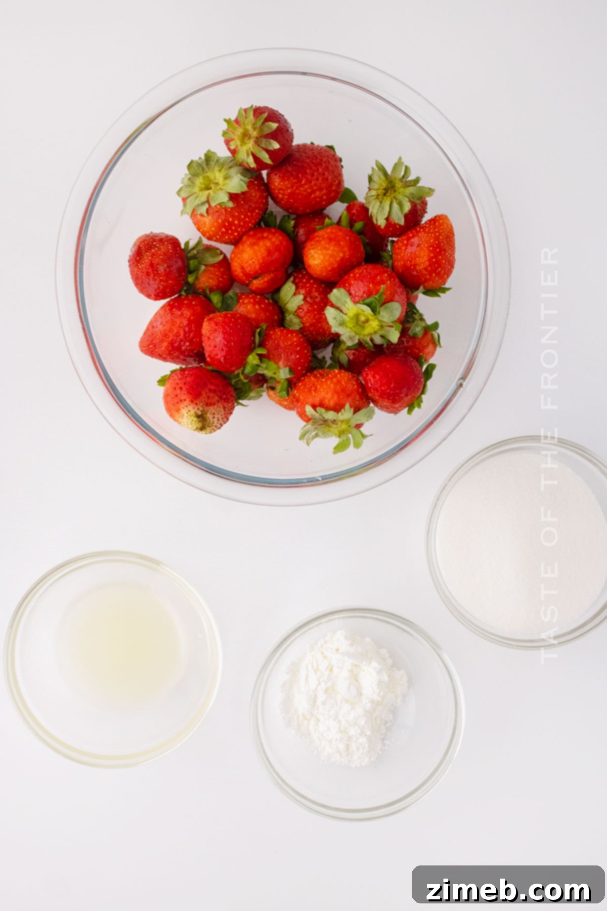 Ingredients for No Pectin Strawberry Jam