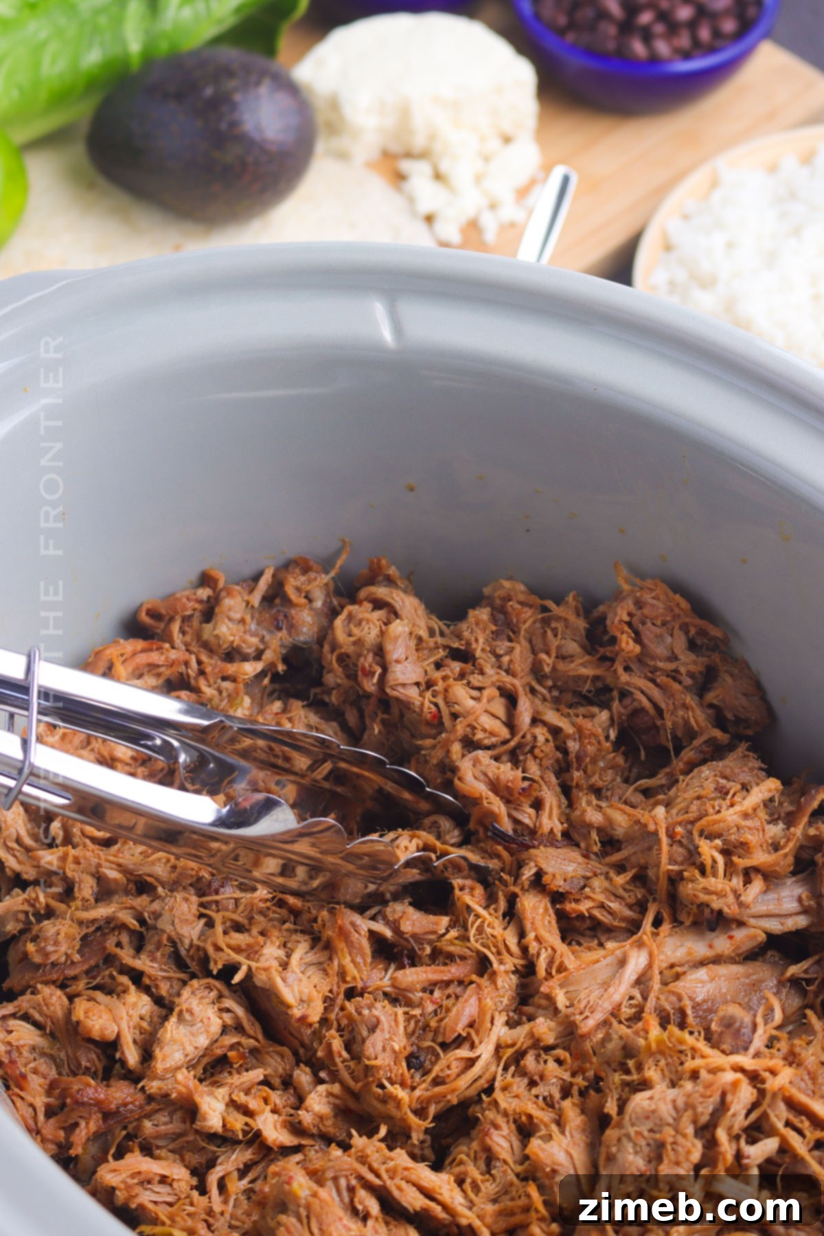 Irresistible Cafe Rio Sweet Pork 8 Ready to serve - pulled pork on a tortilla