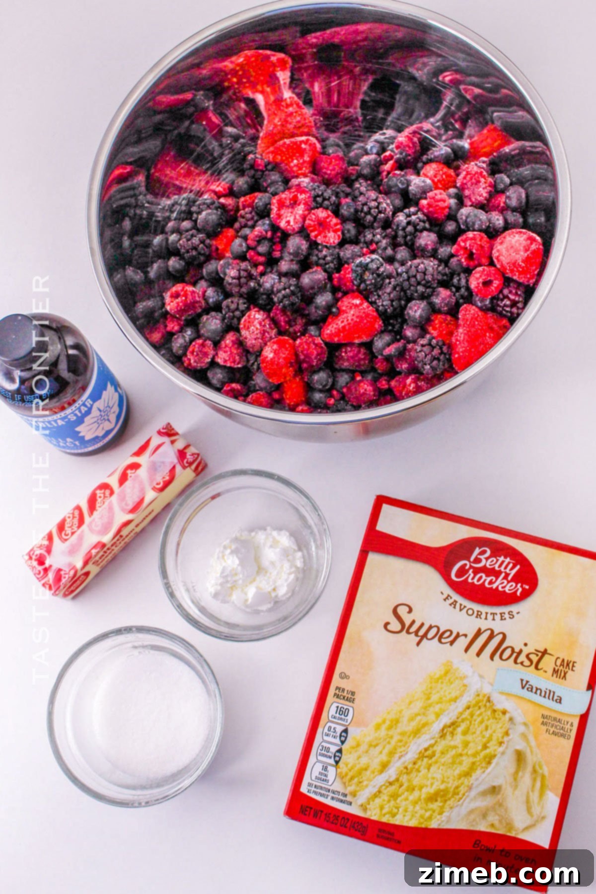 Crockpot Cobbler with Cake Mix ingredients