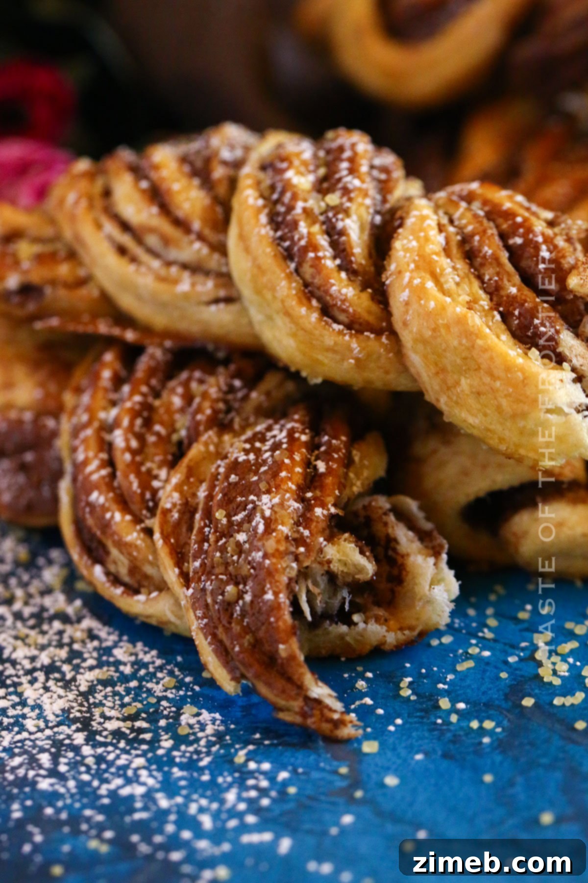 Chocolate Braided Dough with Sugar