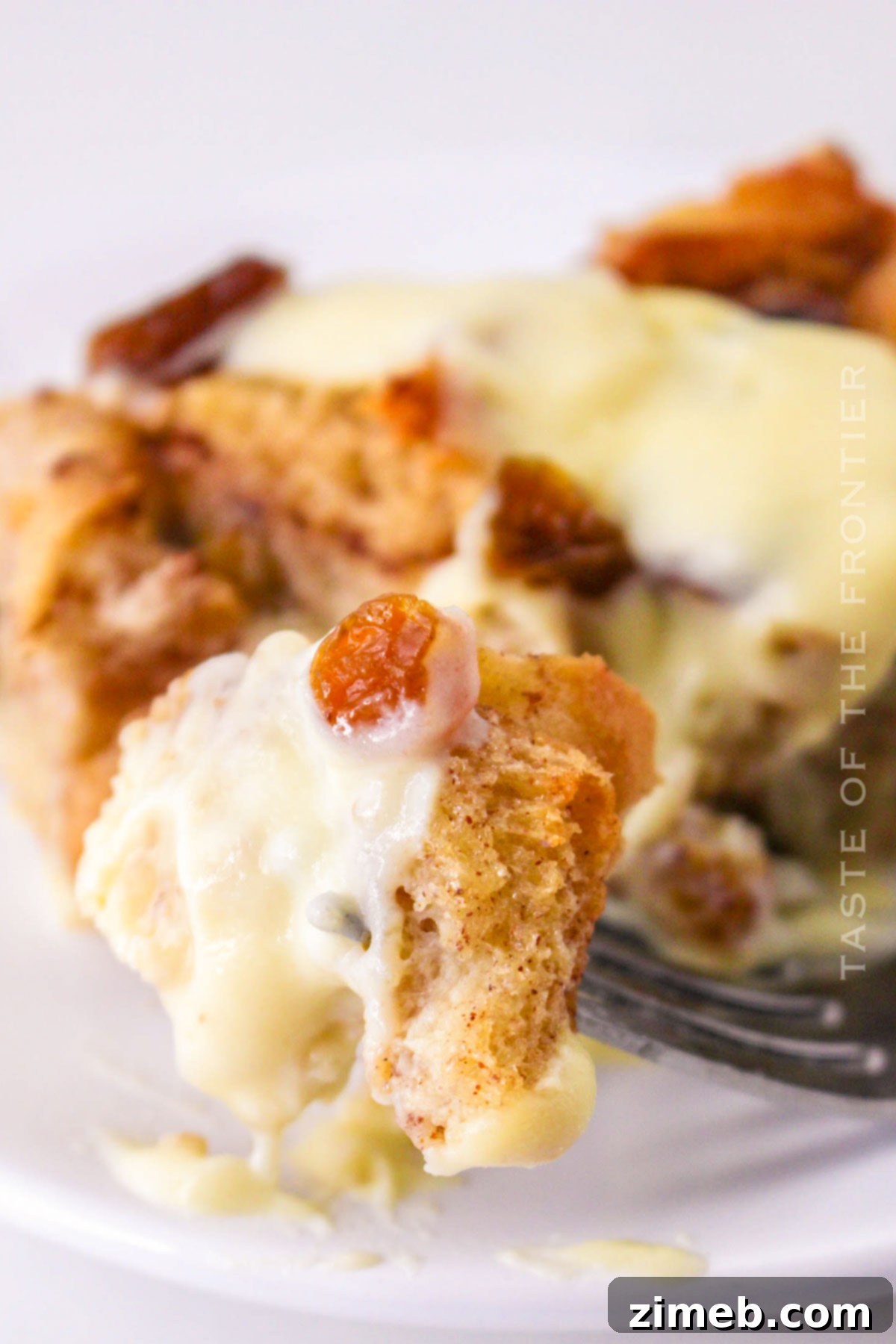 Warm Bread Pudding Drizzled with Vanilla Cream 15 bread pudding sauce