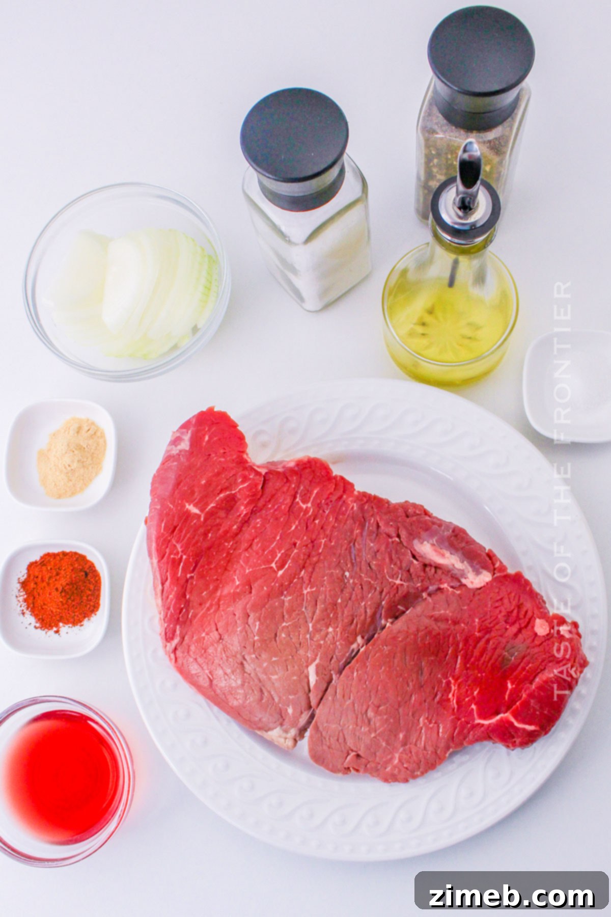 Melt-in-Your-Mouth Slow Cooker Flank Steak 4 Slow Cooker Flank Steak ingredients - All the necessary components for a delicious crockpot flank steak dinner