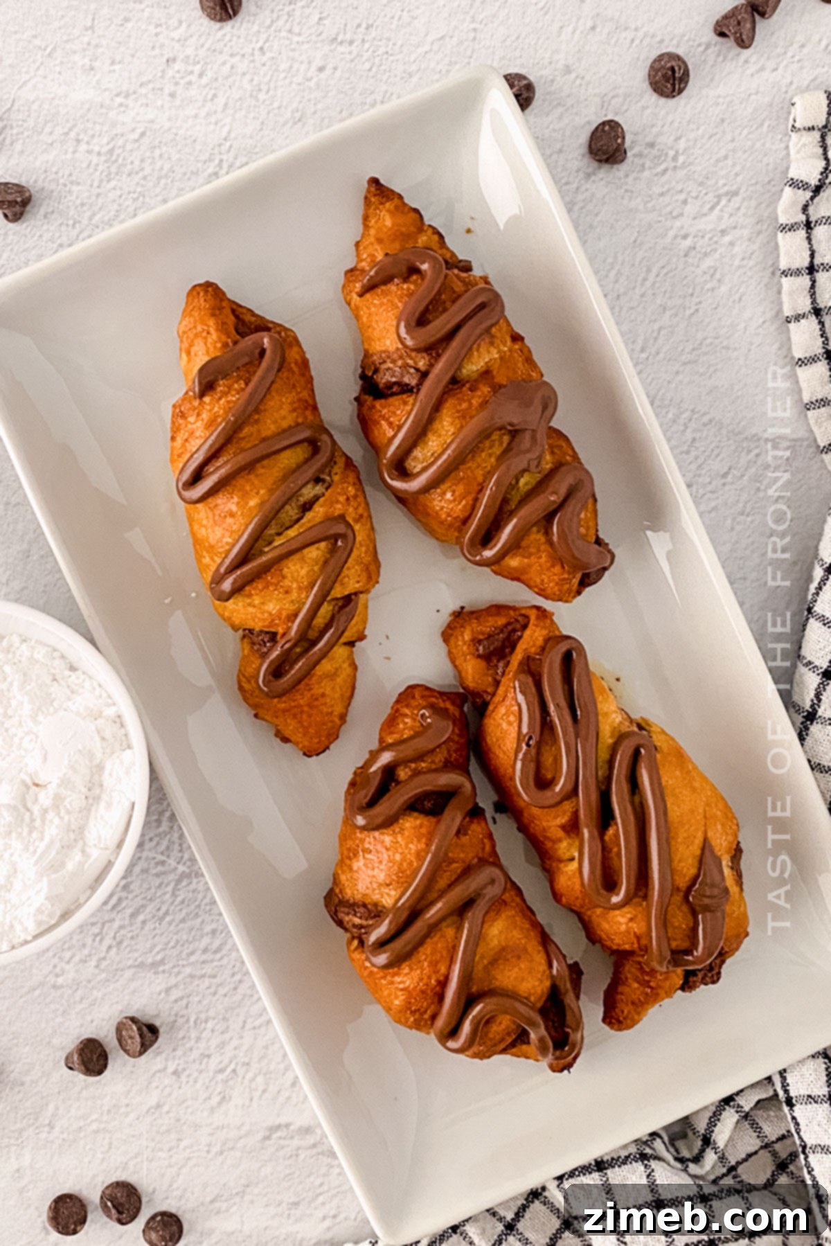 air fried nutella rolls
