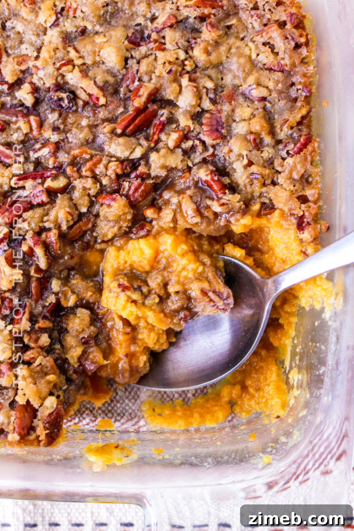Sweet Potato Casserole with Canned Yams Recipe ready to be served