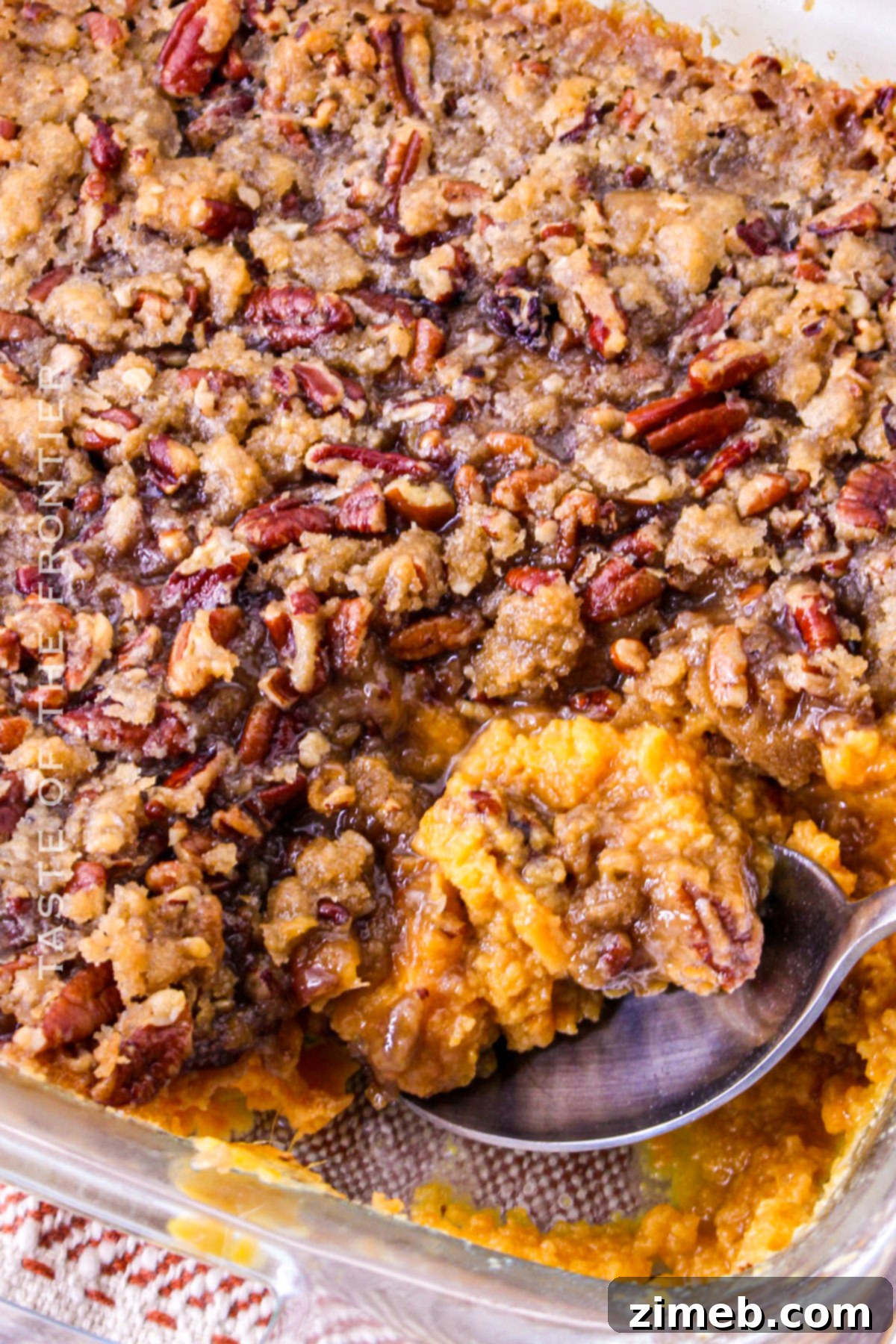 Holiday Casserole with Yams topped with pecans