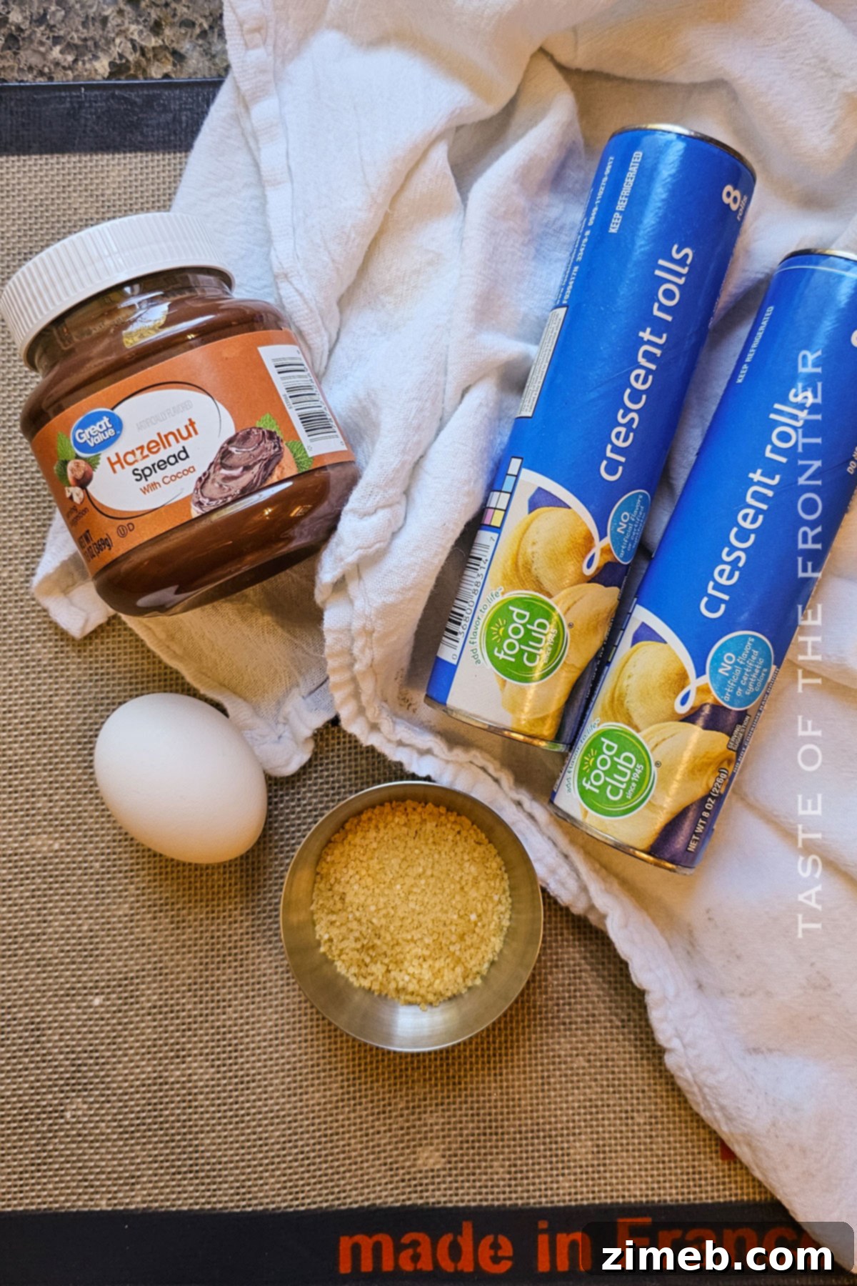 Simple Nutella Cruffin ingredients - quick and easy breakfast recipe