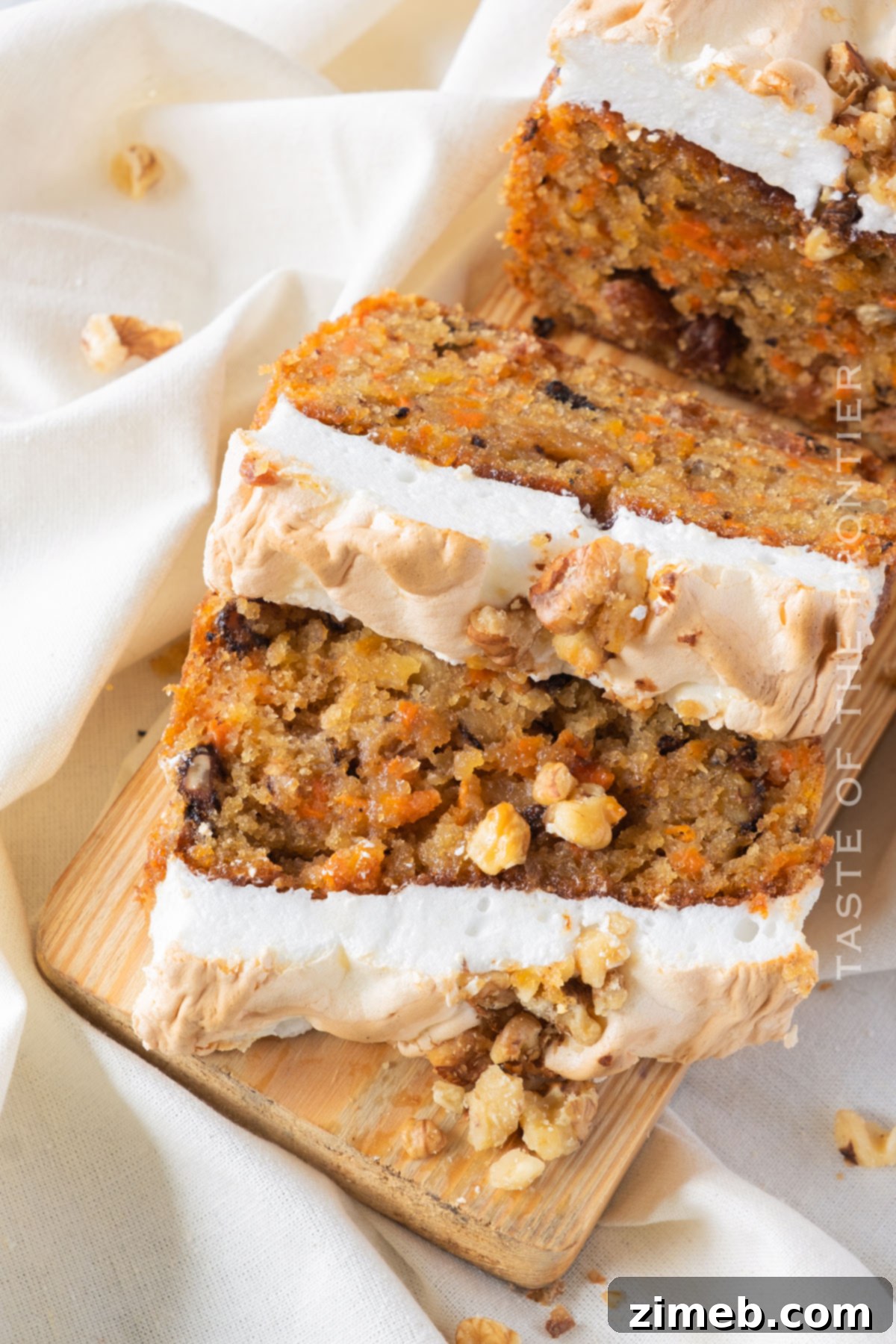 Moist Carrot Bread 14 Close-up of spice bread with walnuts, showing texture and ingredients.