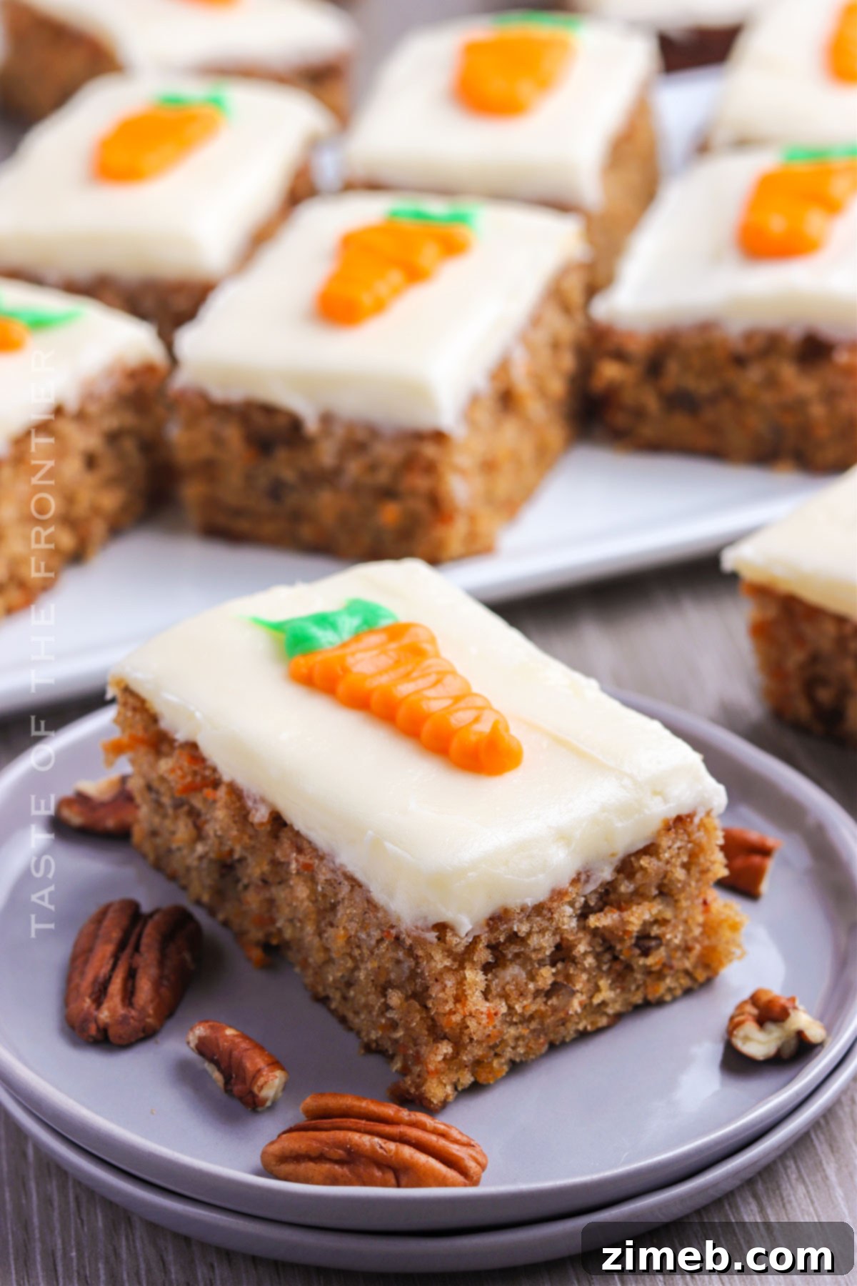 Carrot Cake Bars with Cream Cheese Frosting recipe - A close-up of deliciousness.