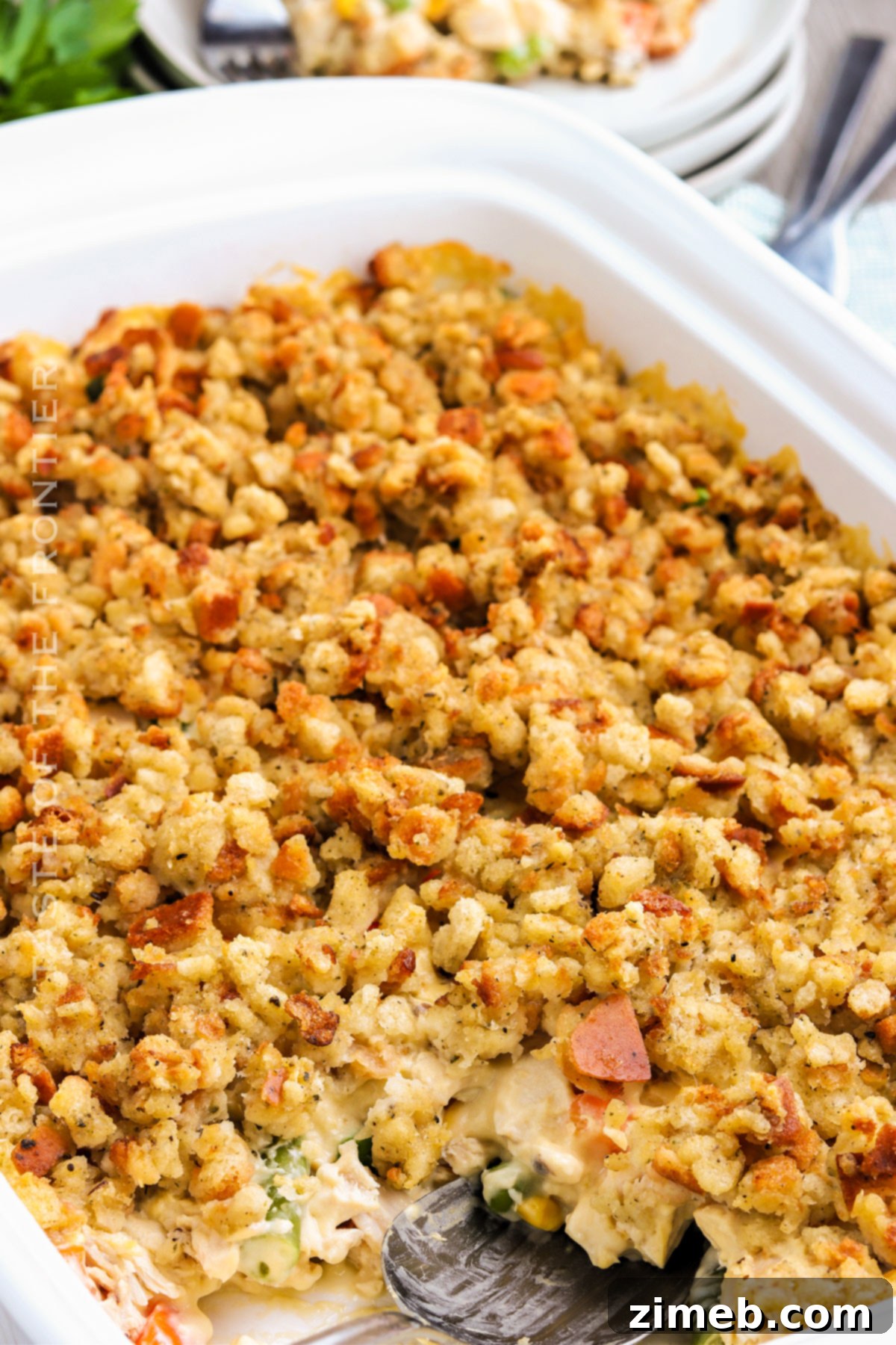 Ultimate Chicken Stuffing Bake 13 Final dish of Chicken Stuffing Casserole