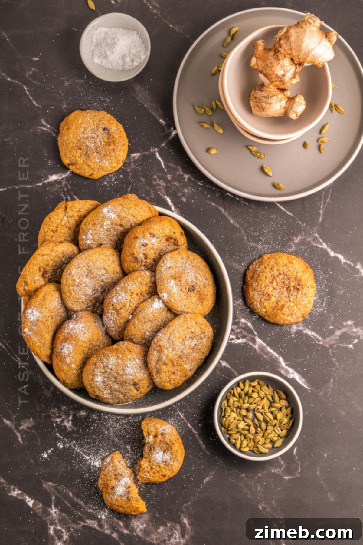 Spiced Chai Delights 8 Spiced cookies for fall, beautifully arranged.