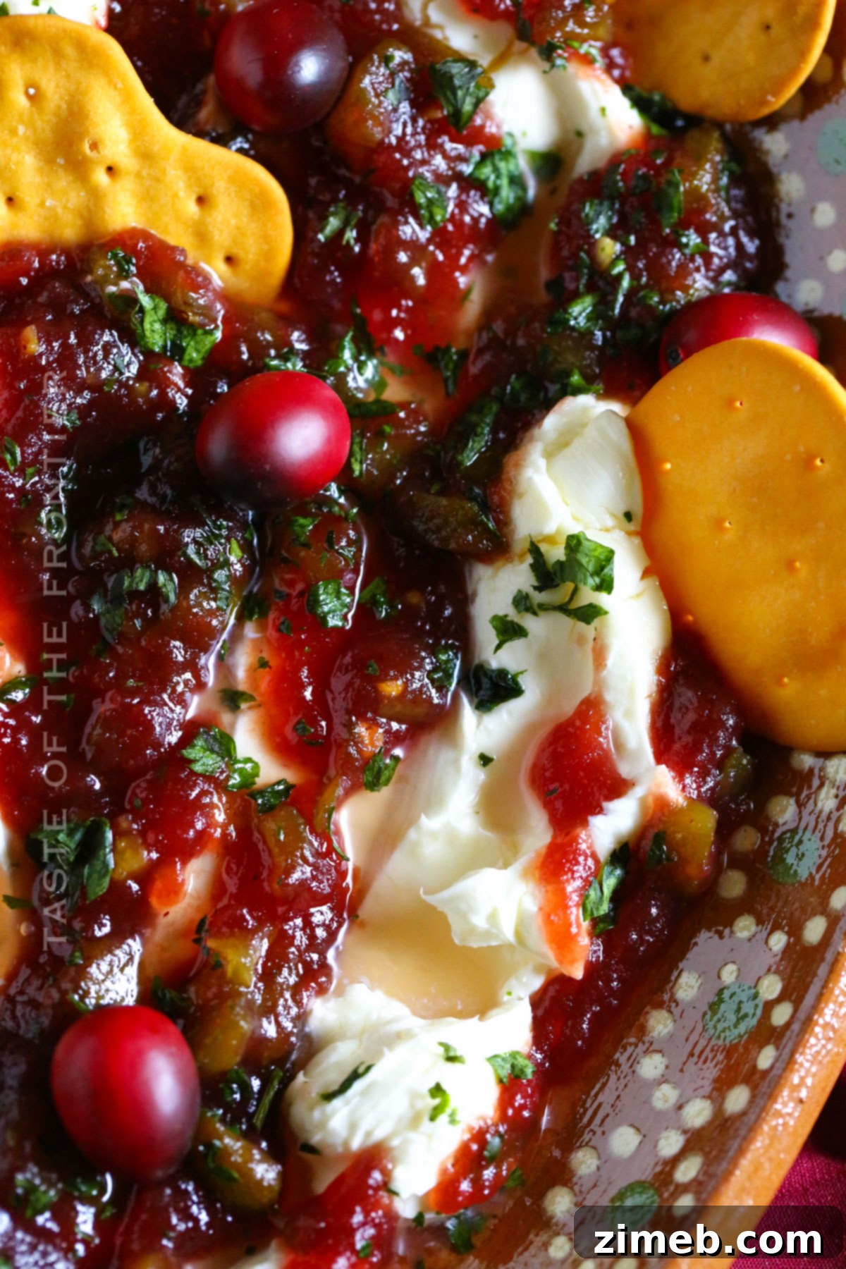 spicy cranberry and cream cheese