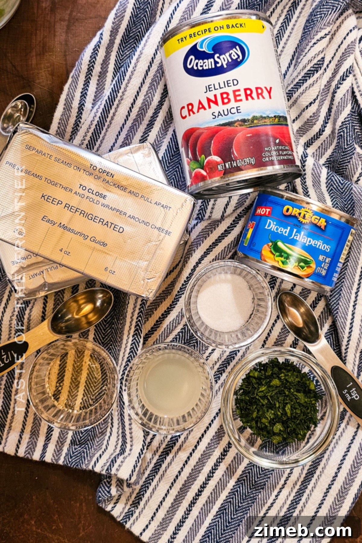 Cranberry Jalapeno Dip ingredients