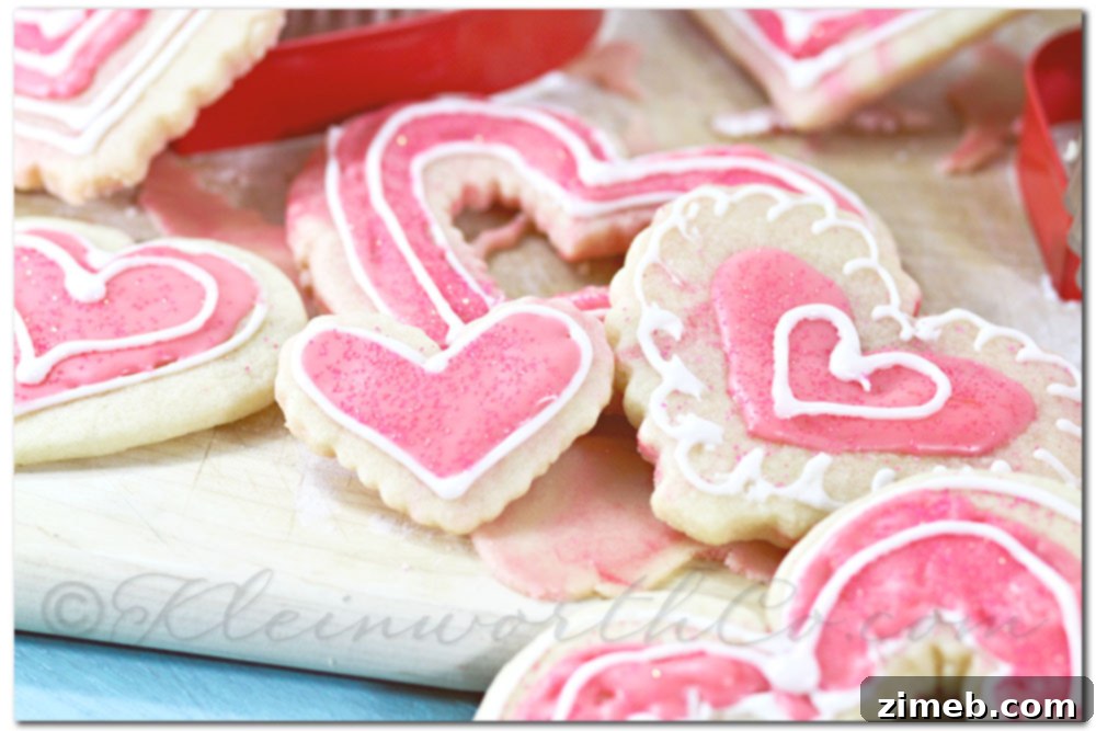 Whimsical Marbled Valentine Cookies, sugar cookies