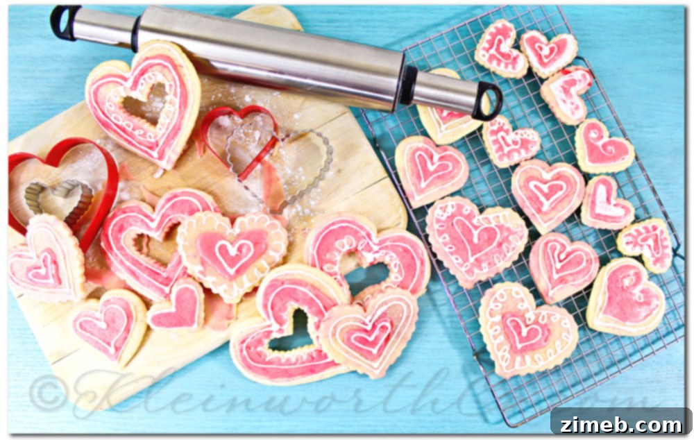 Whimsical Marbled Valentine Cookies, sugar cookies