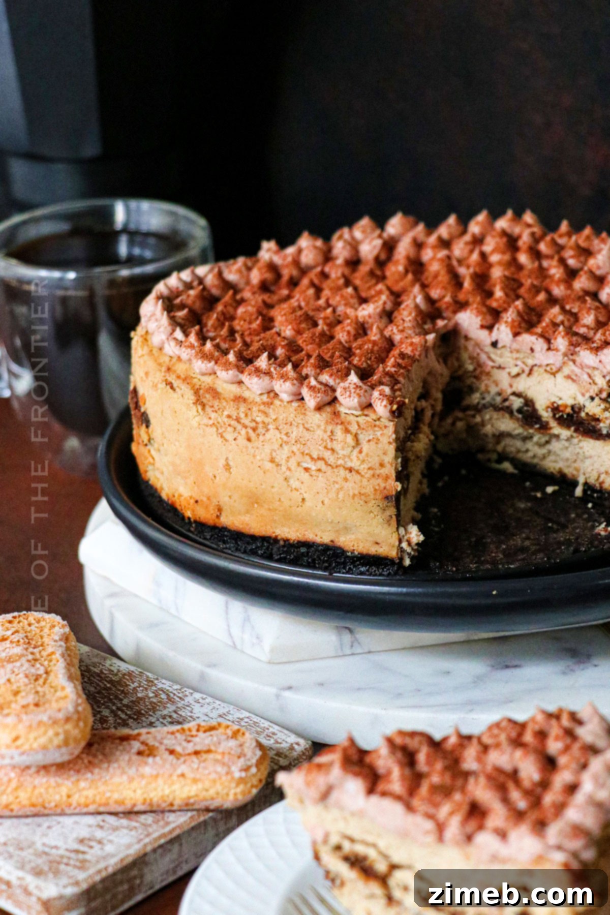Best Tiramisu dessert, a full Tiramisu Cheesecake.