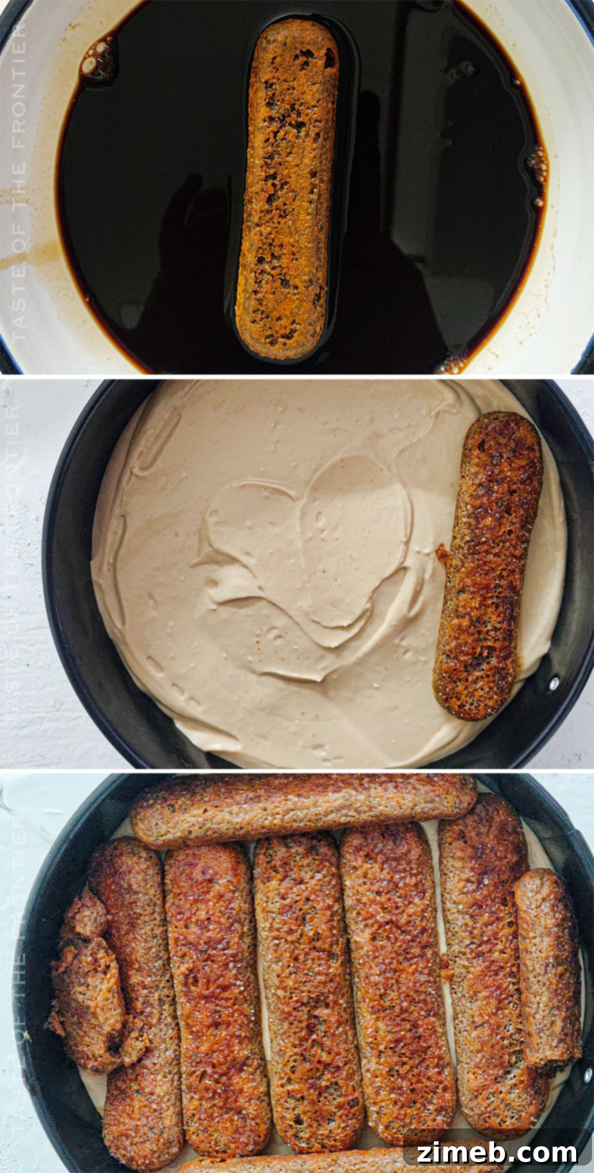 How to make Tiramisu Cheesecake with the filling layer visible.