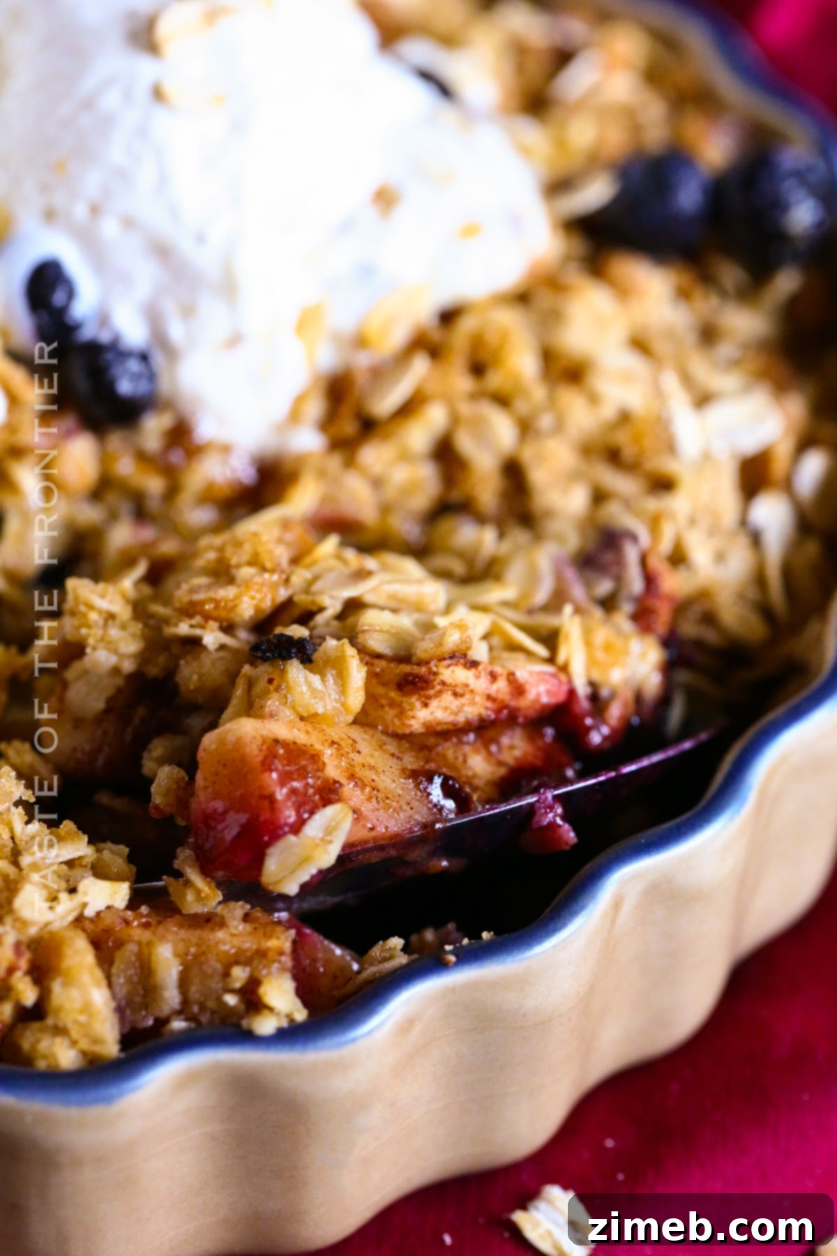 Thanksgiving dessert alternative - a delicious and easy Apple and Blueberry Crumble.