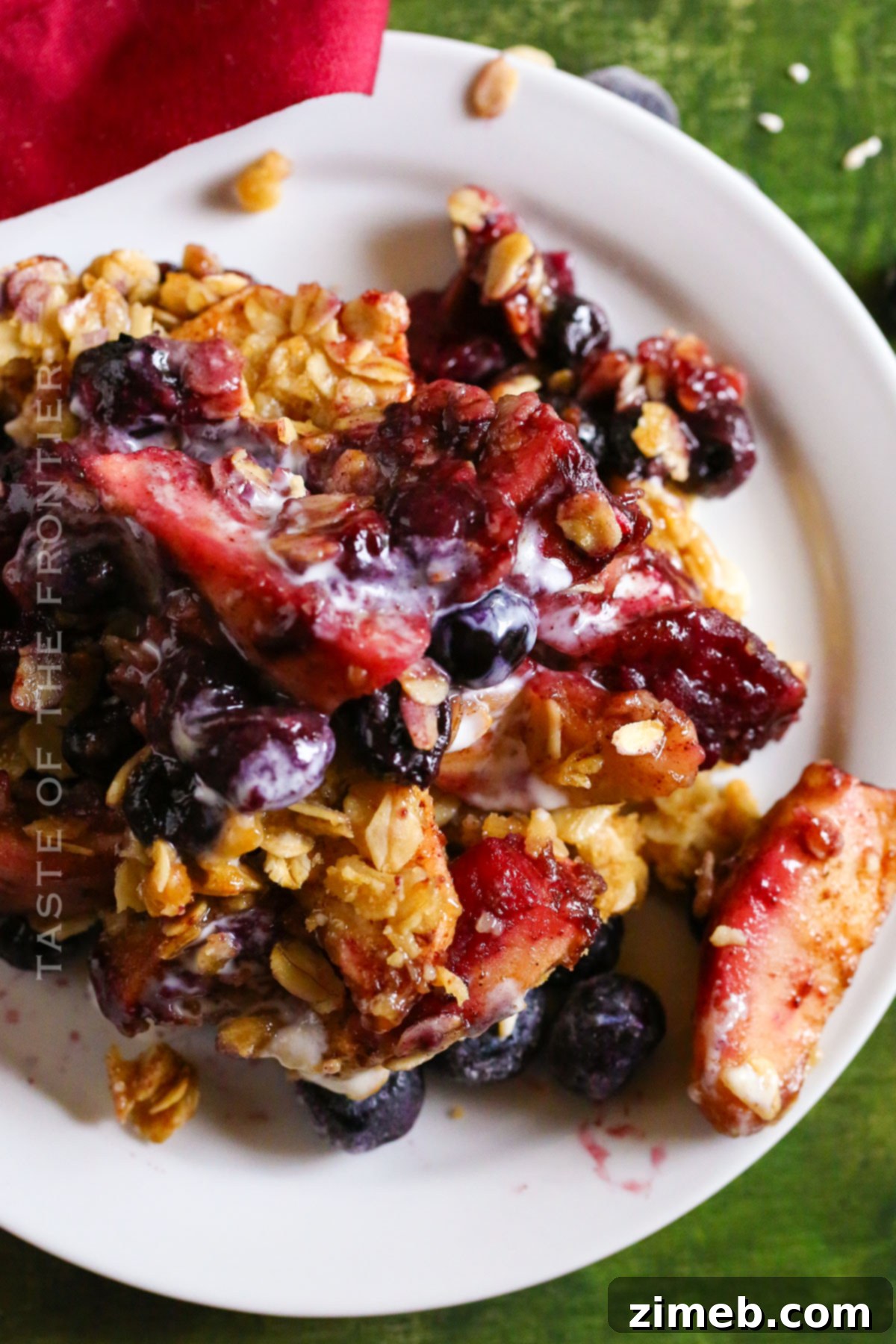 Thanksgiving Apple and Blueberry Crumble - Ideal for holiday gatherings with its festive colors and comforting aroma.