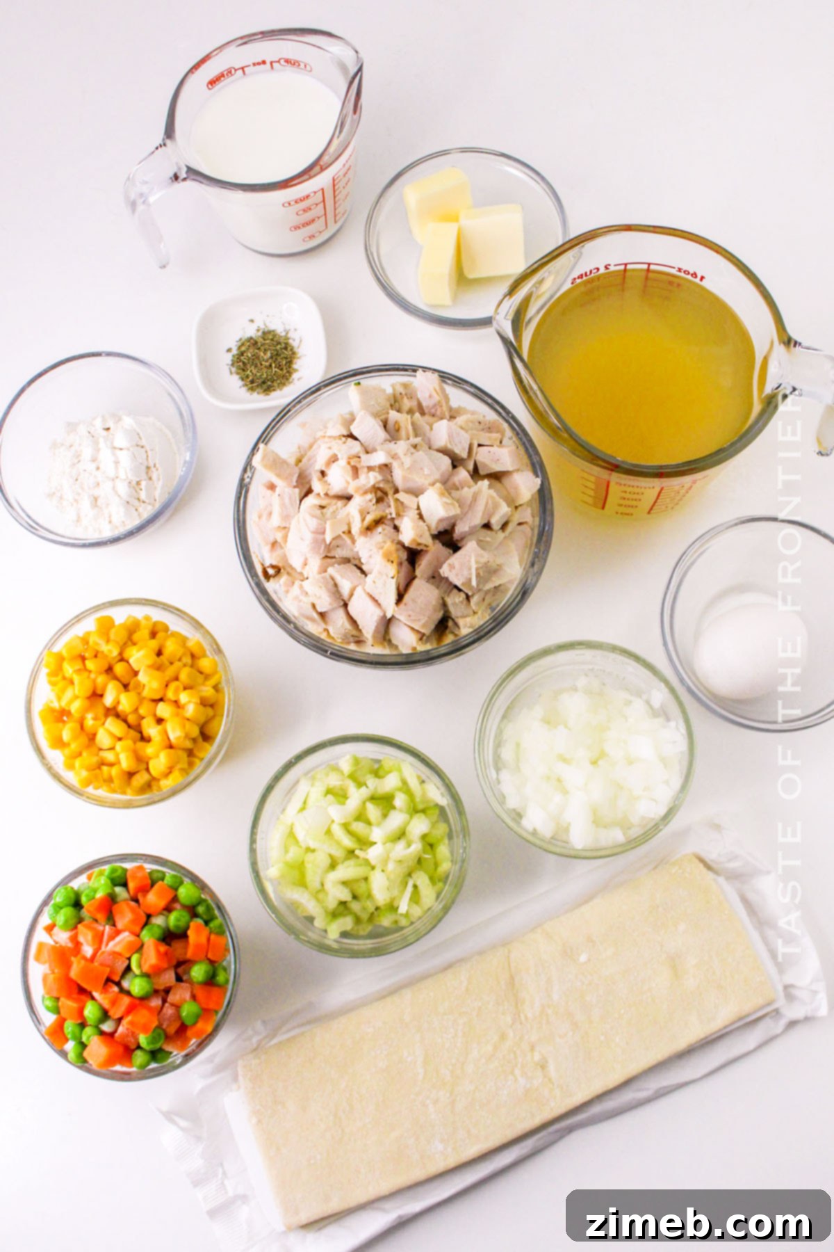 Turkey Pot Pie with Puff Pastry ingredients
