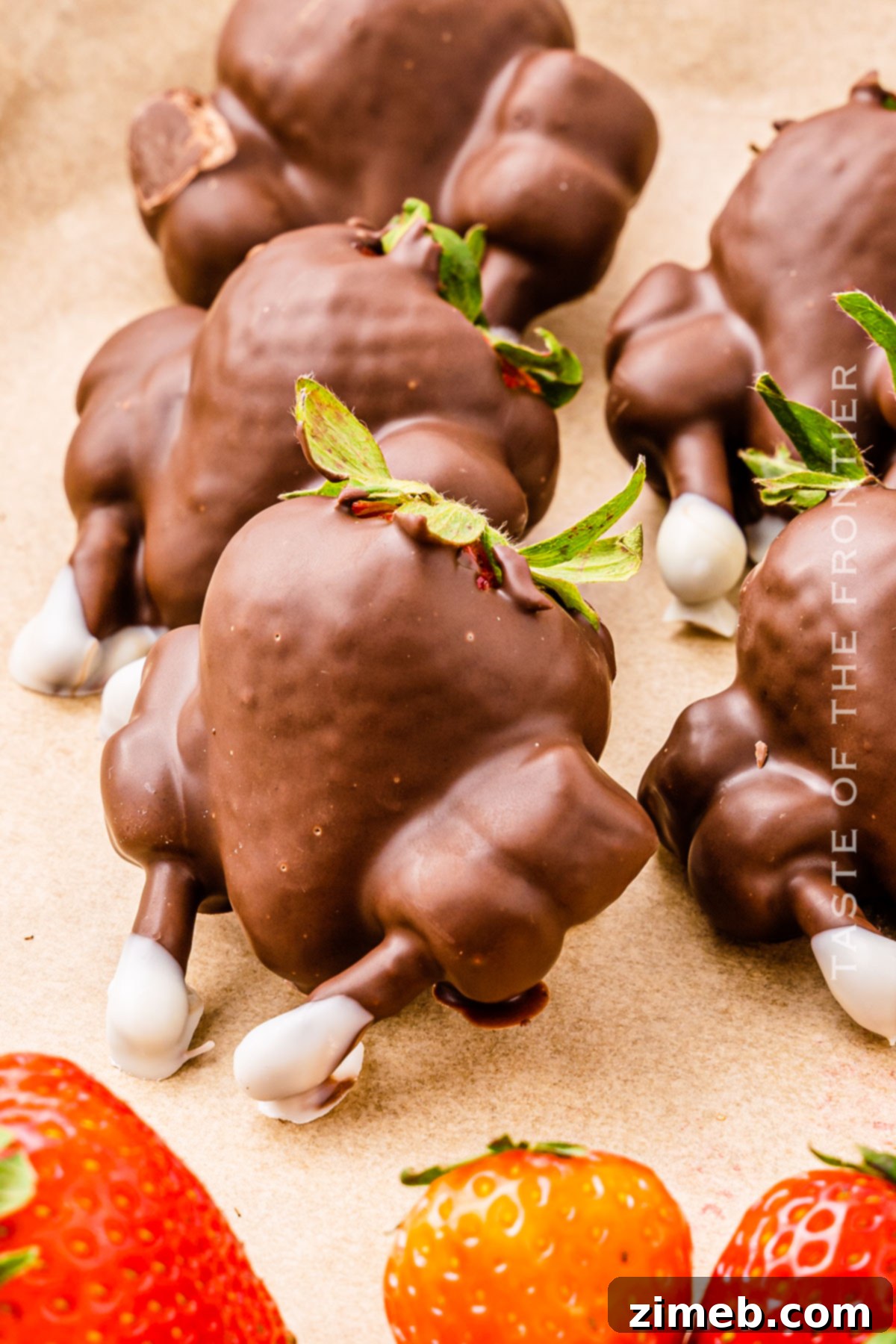 Choco-Berry Gobblers 3 Festive Fall Holiday Dessert with Strawberry Turkeys